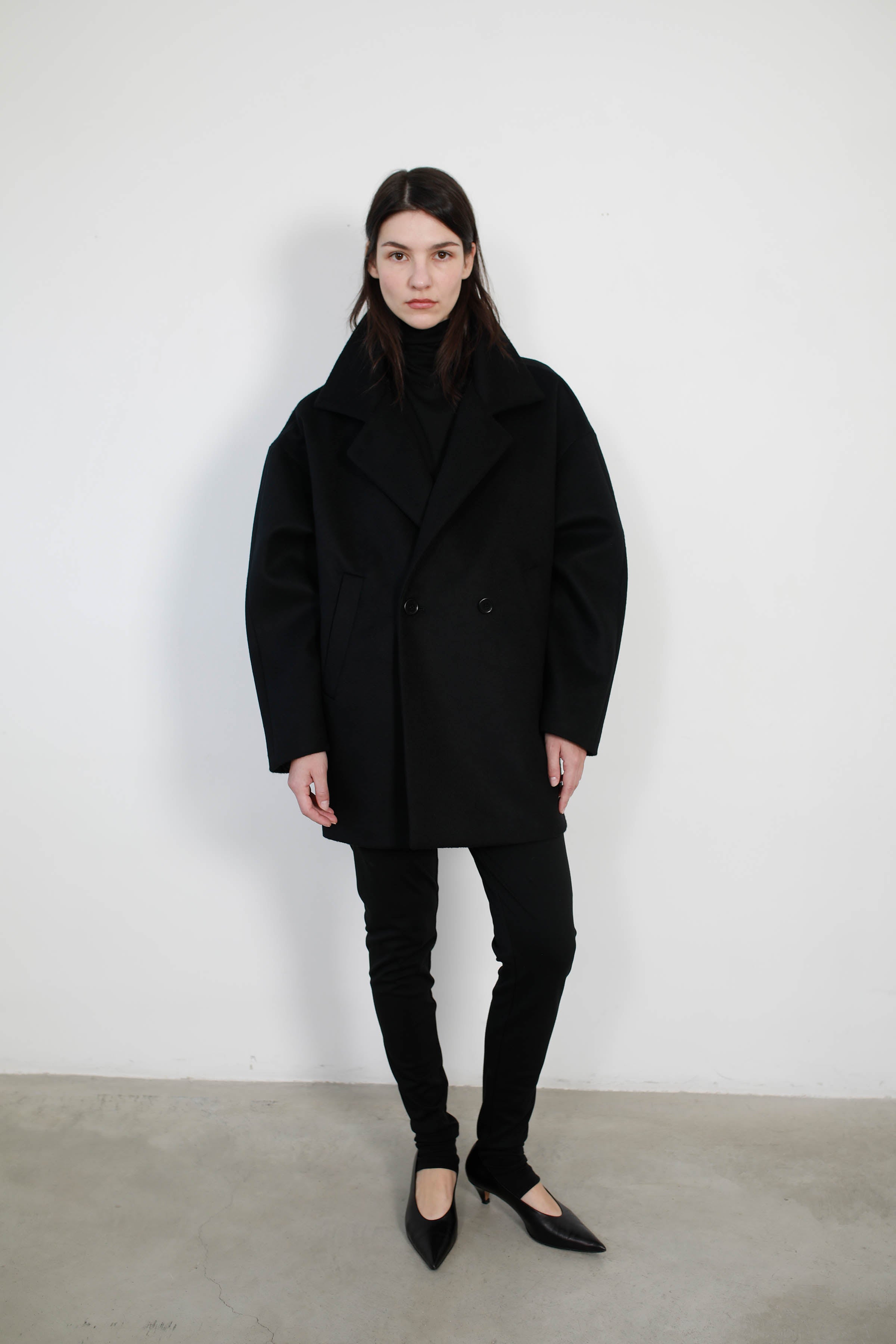 LARGE BLACK CASHMERE WOOL PACKET