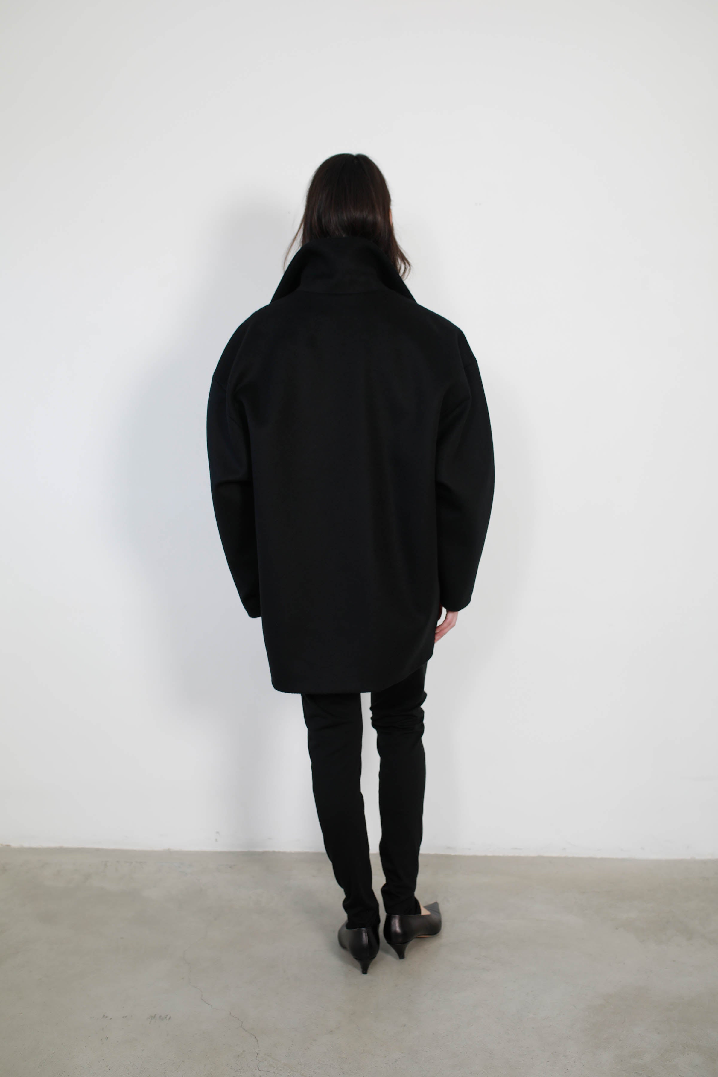 CHAQUETÓN AMPLIO LANA CASHMERE NEGRO