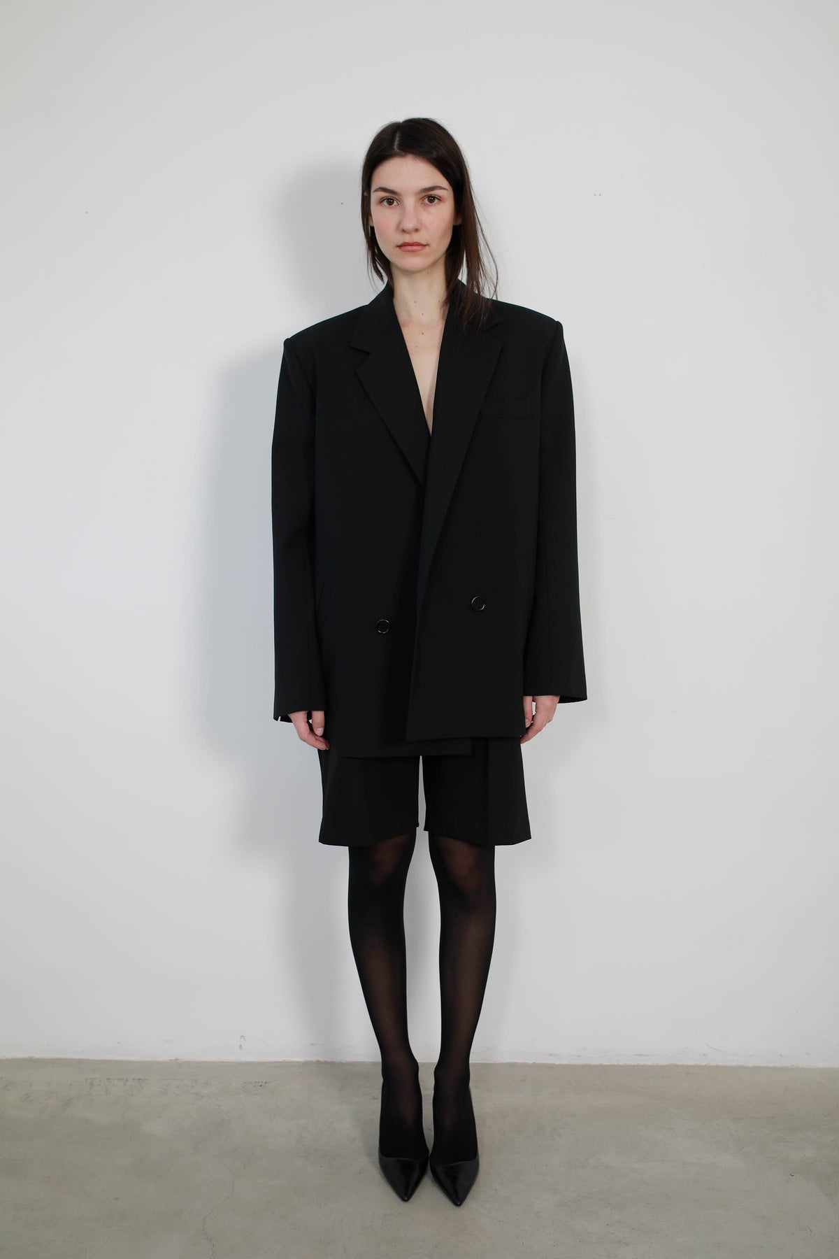 Chaqueta De Lana Marks & Spencer Negra Talla 44 - Larga Y Clásica Para Mujer