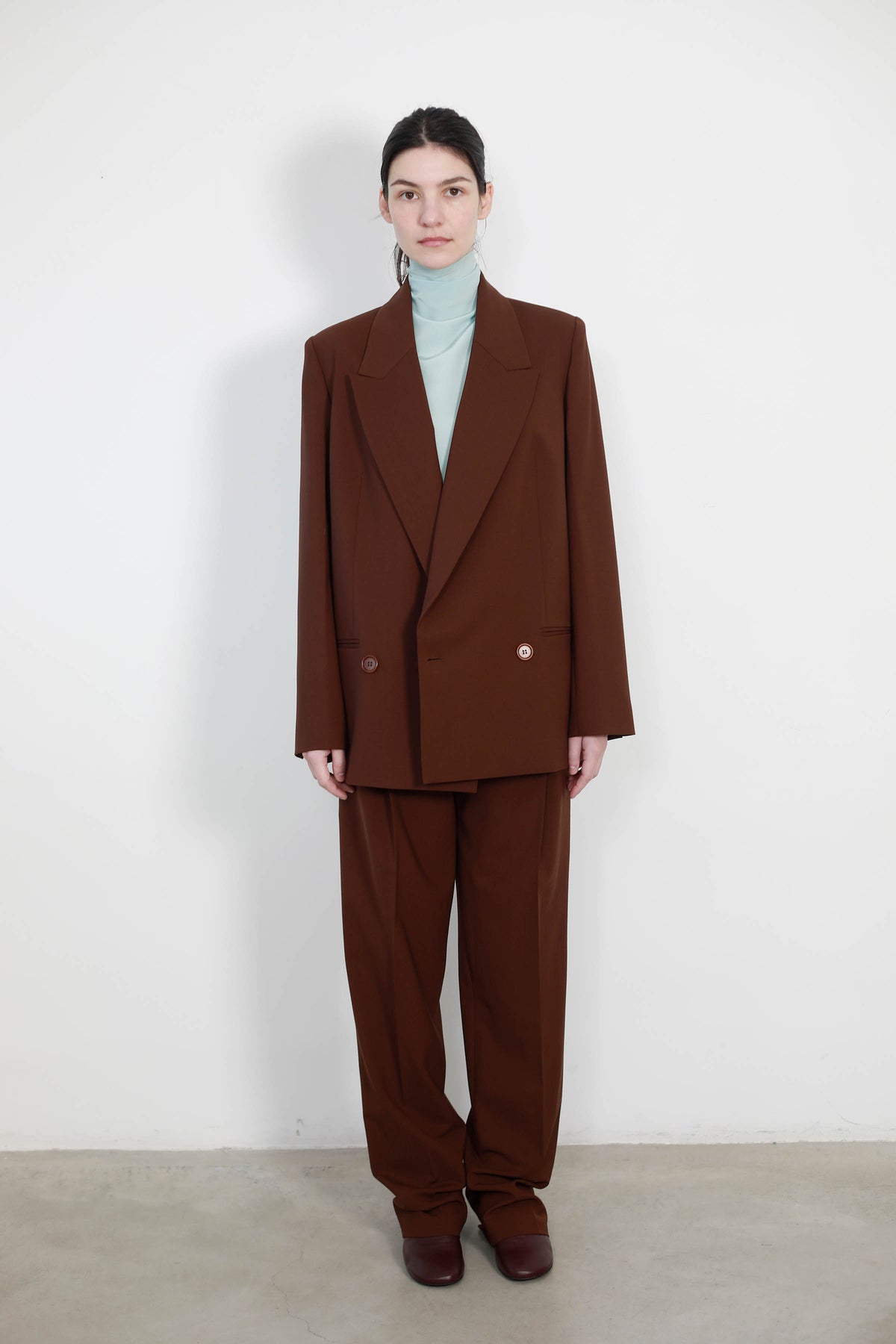 CHAQUETA SASTRE RECTA CON DOBLE CRUCE CHESNUT