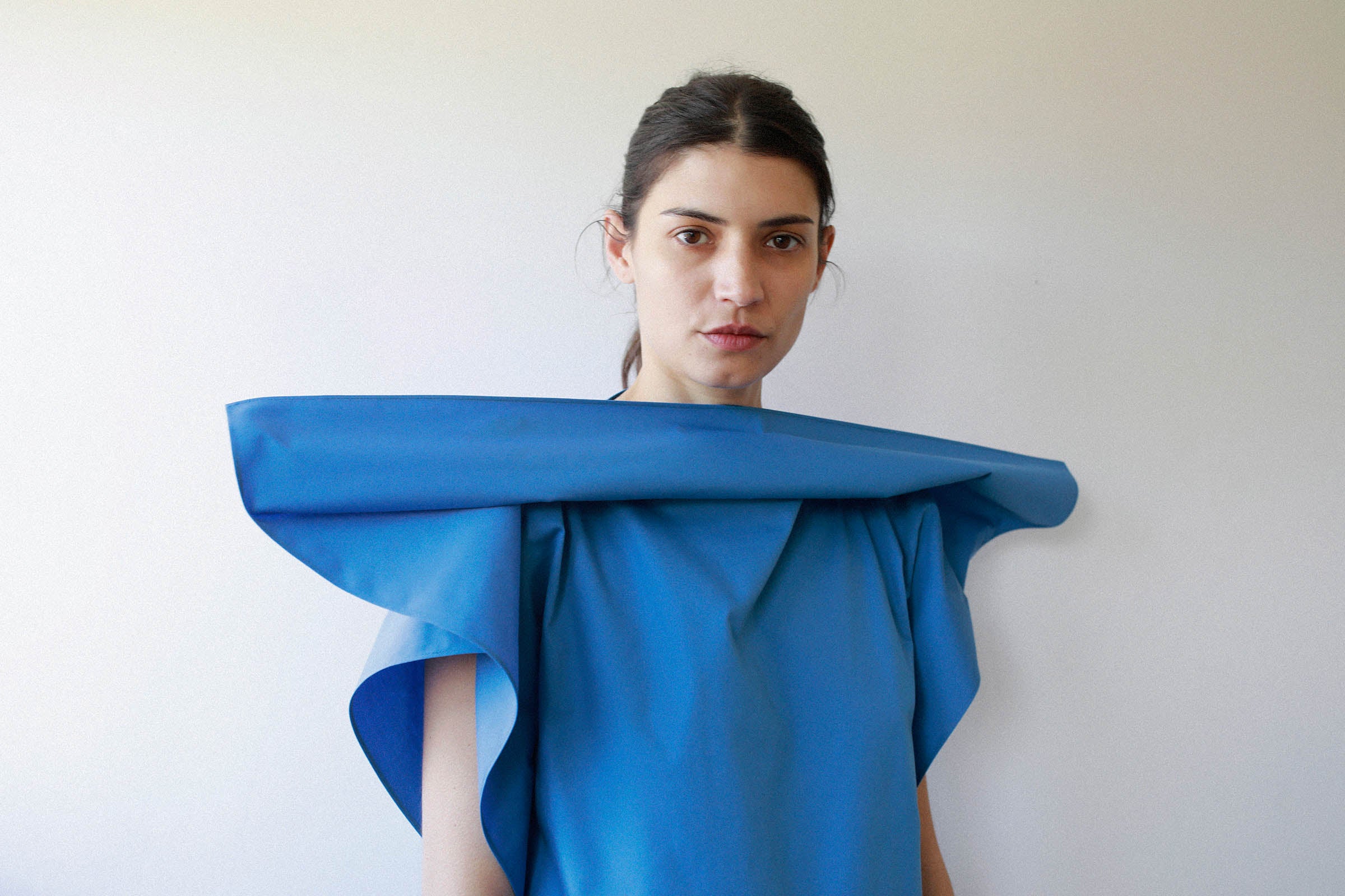SKY BLUE WRAP DRESS in cotton
