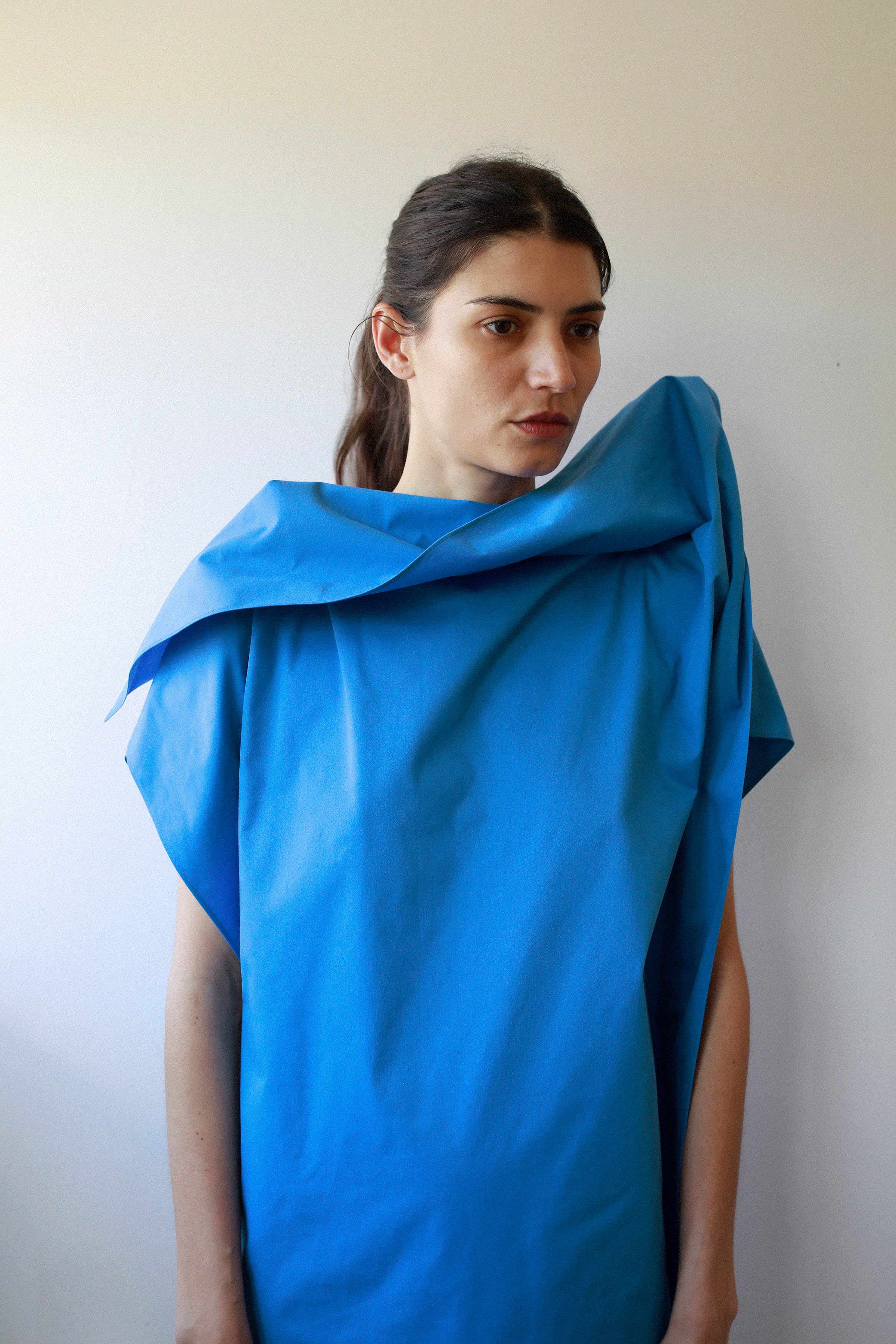 SKY BLUE WRAP DRESS in cotton