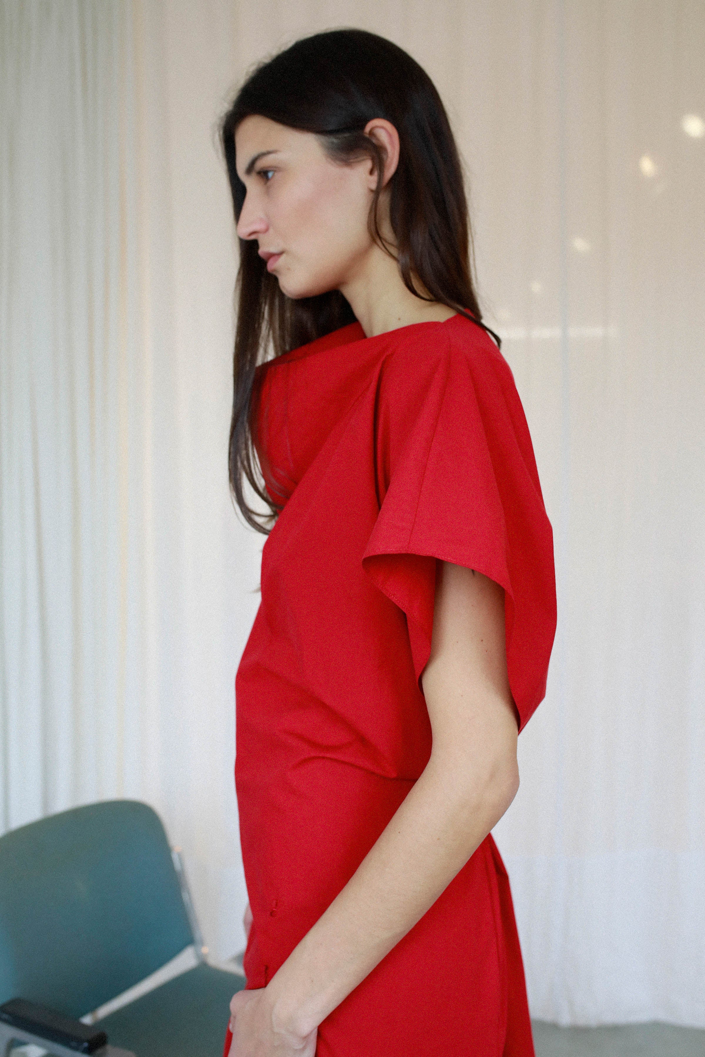 Dress with gathered volume