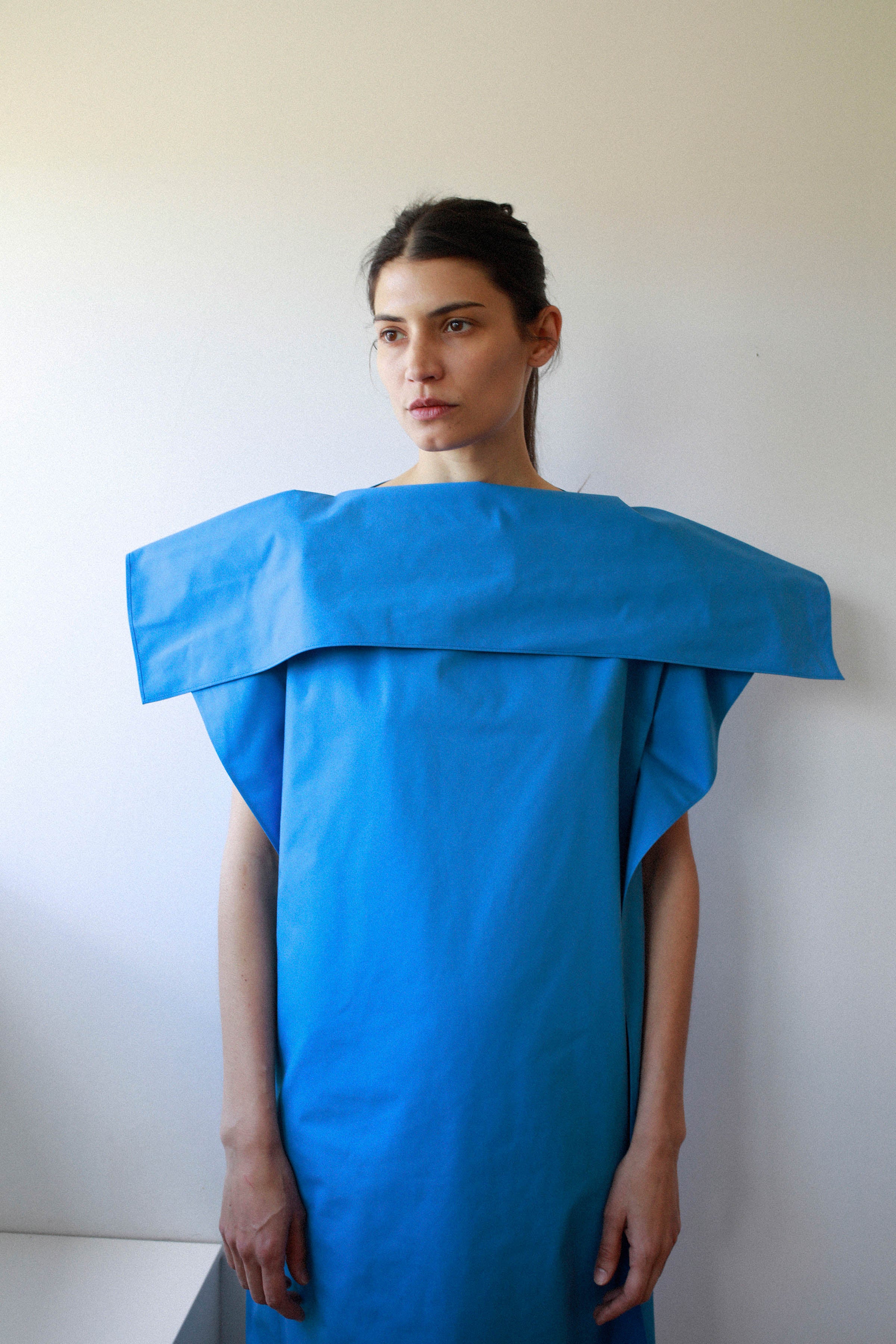 SKY BLUE WRAP DRESS in cotton