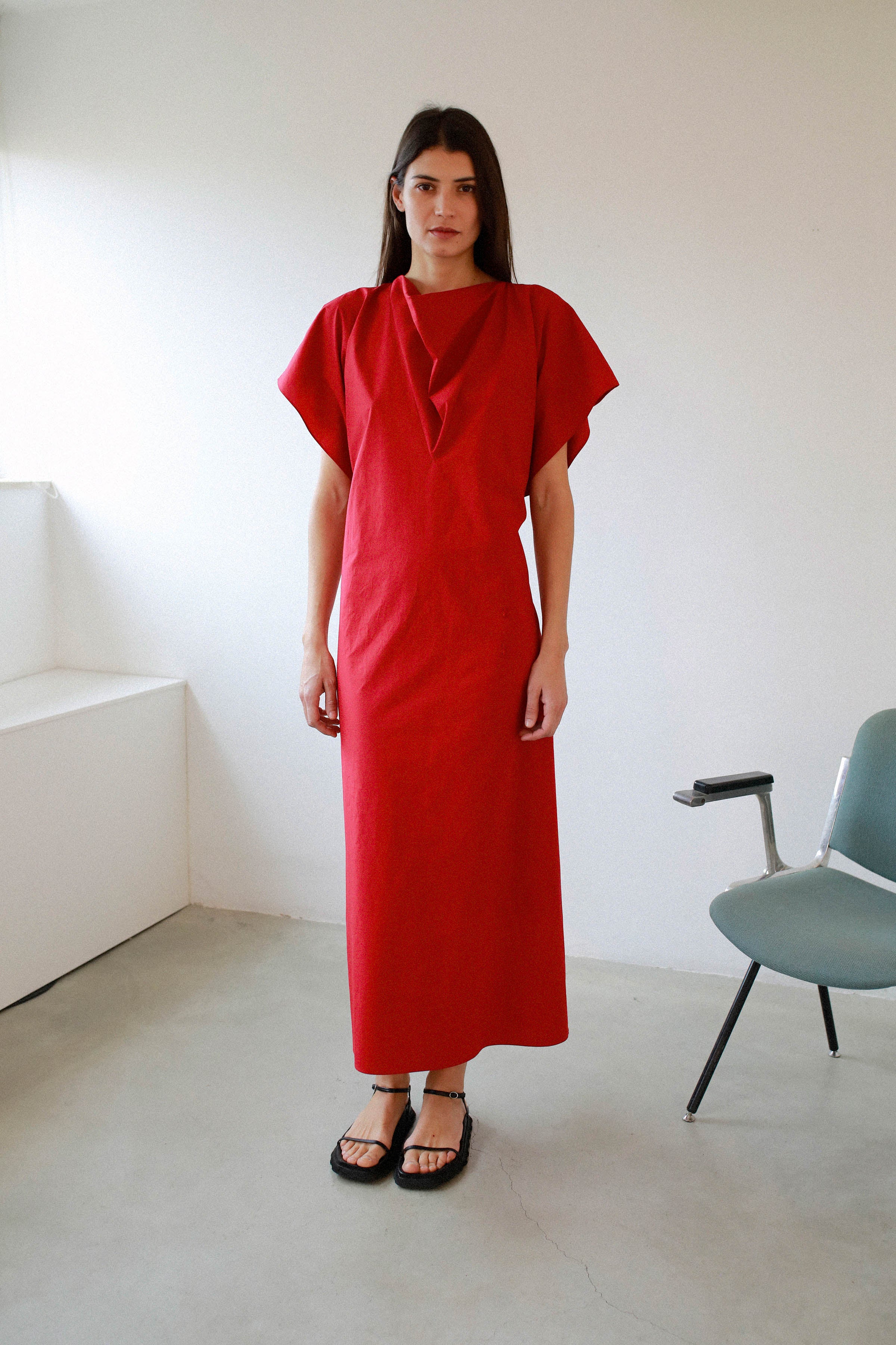 Dress with gathered volume