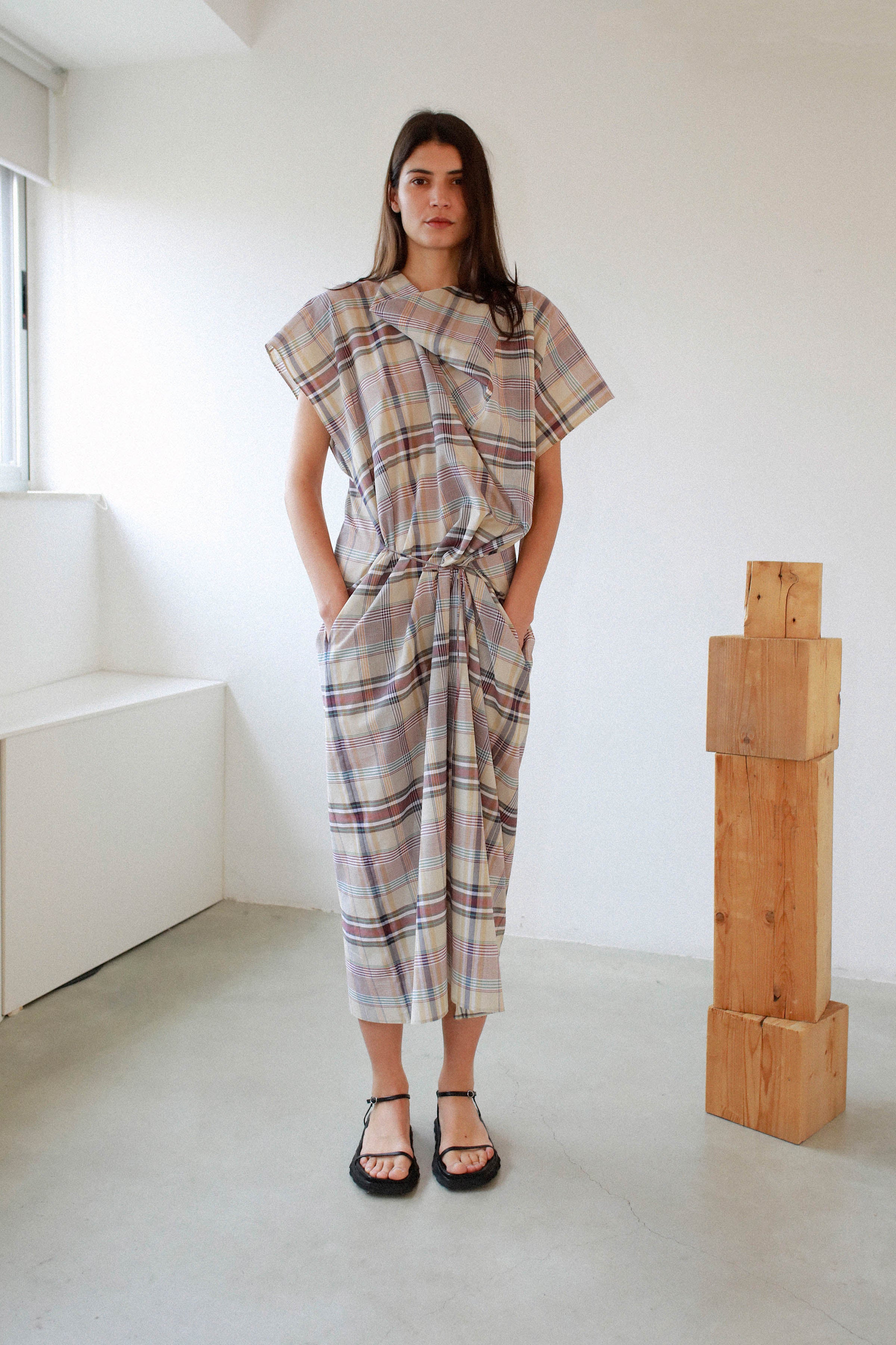 Dress with gathered volume