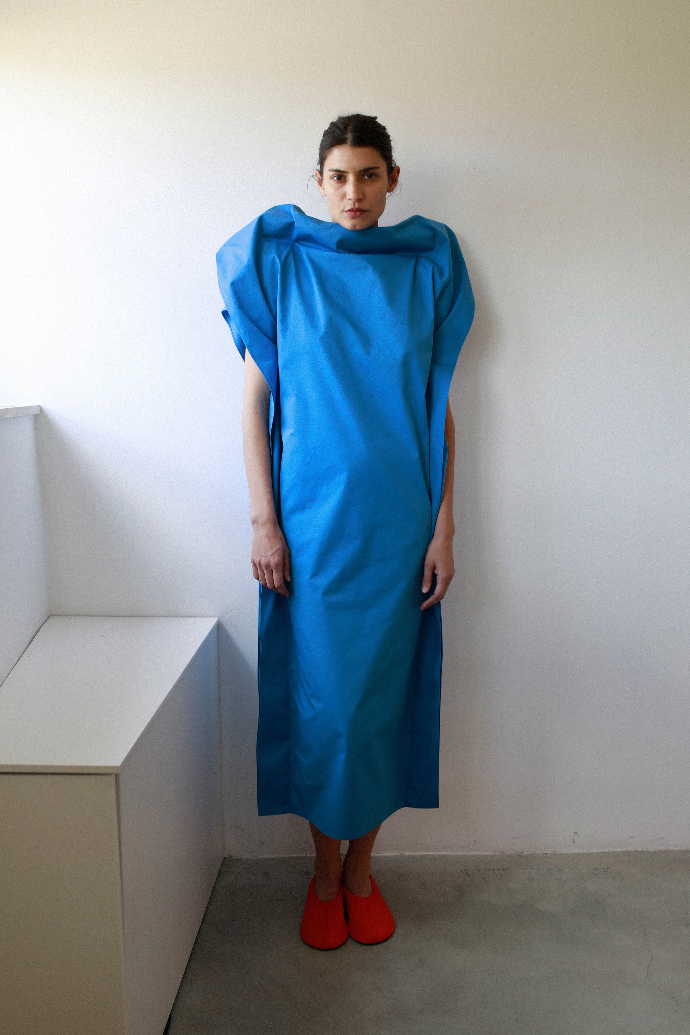 SKY BLUE WRAP DRESS in cotton