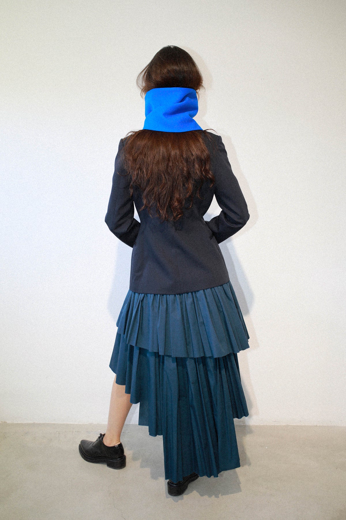 BRUSHSTROKE SKIRT WITH HANDKERCHIEF OVERLAY