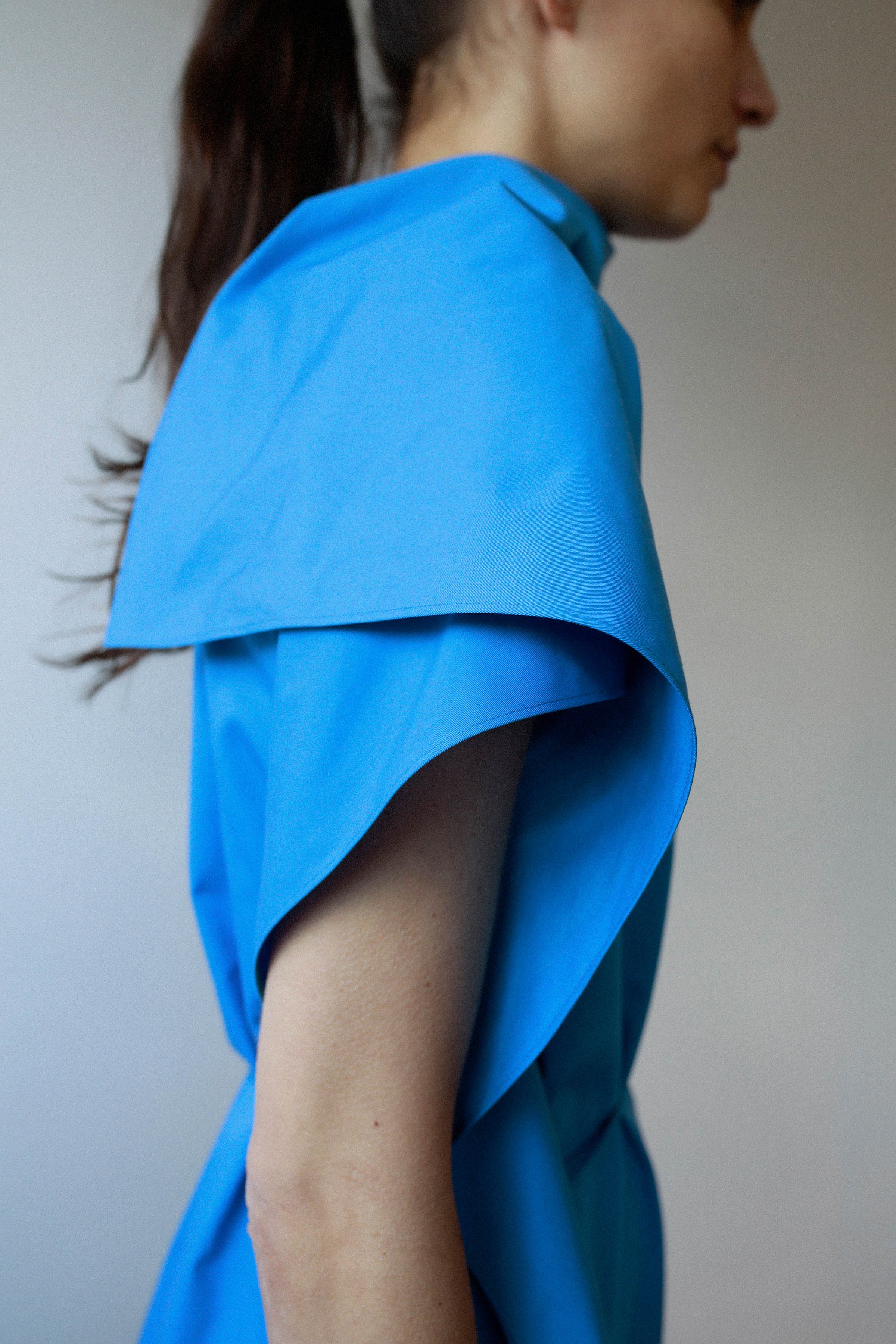 SKY BLUE WRAP DRESS in cotton