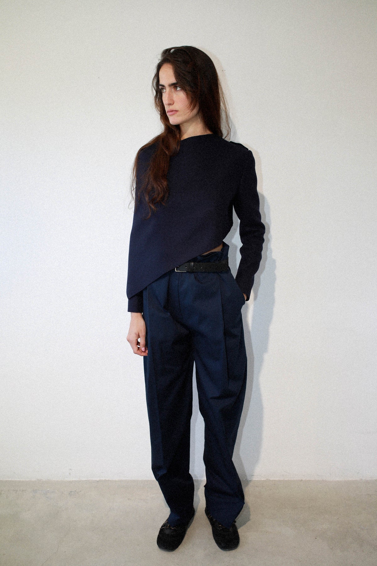 WIDE-LEG PLAID TROUSERS WITH HIGH WAIST FOR BELT