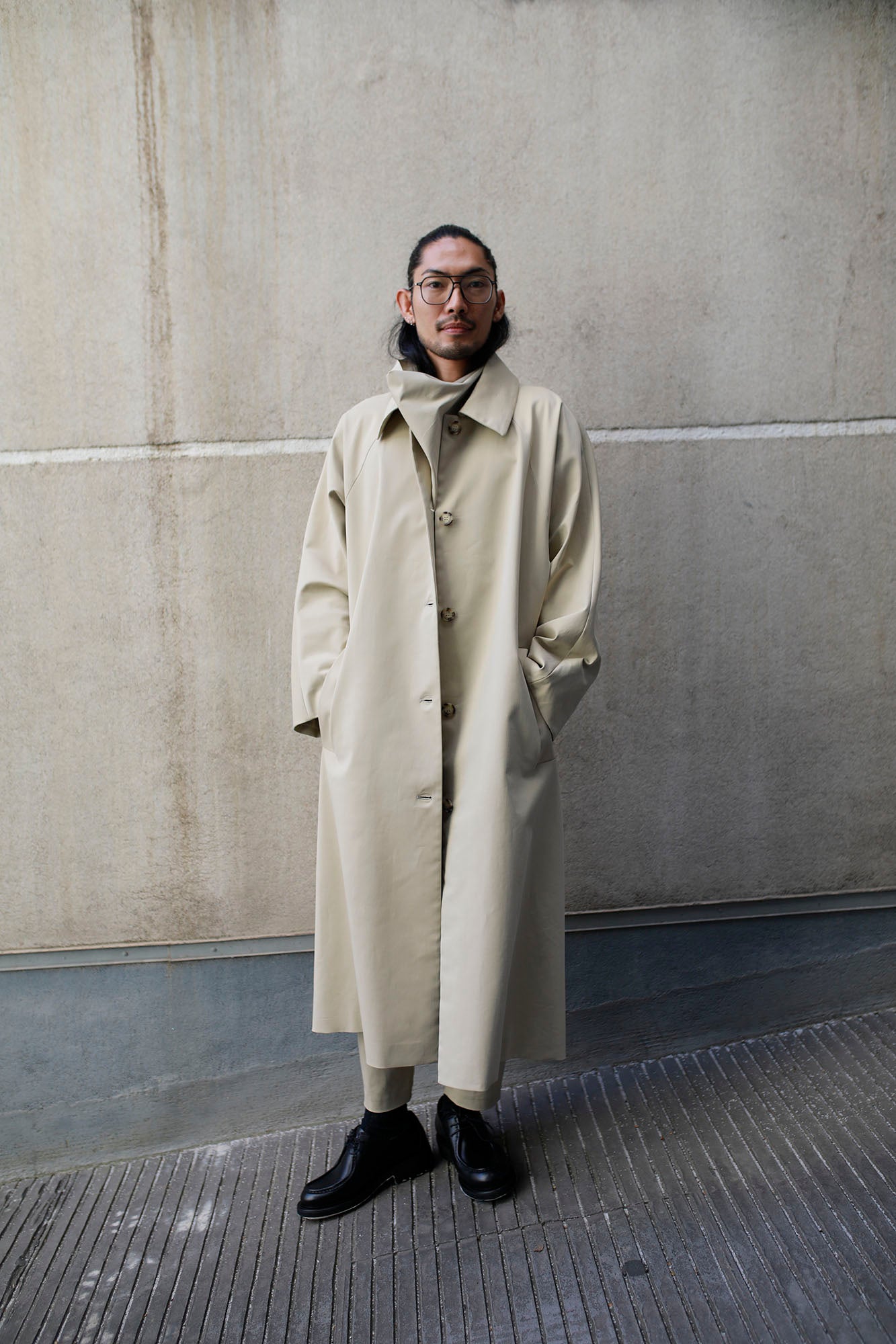 GABARDINA OVERSIZE UNISEX ALDODÓN BEIGE