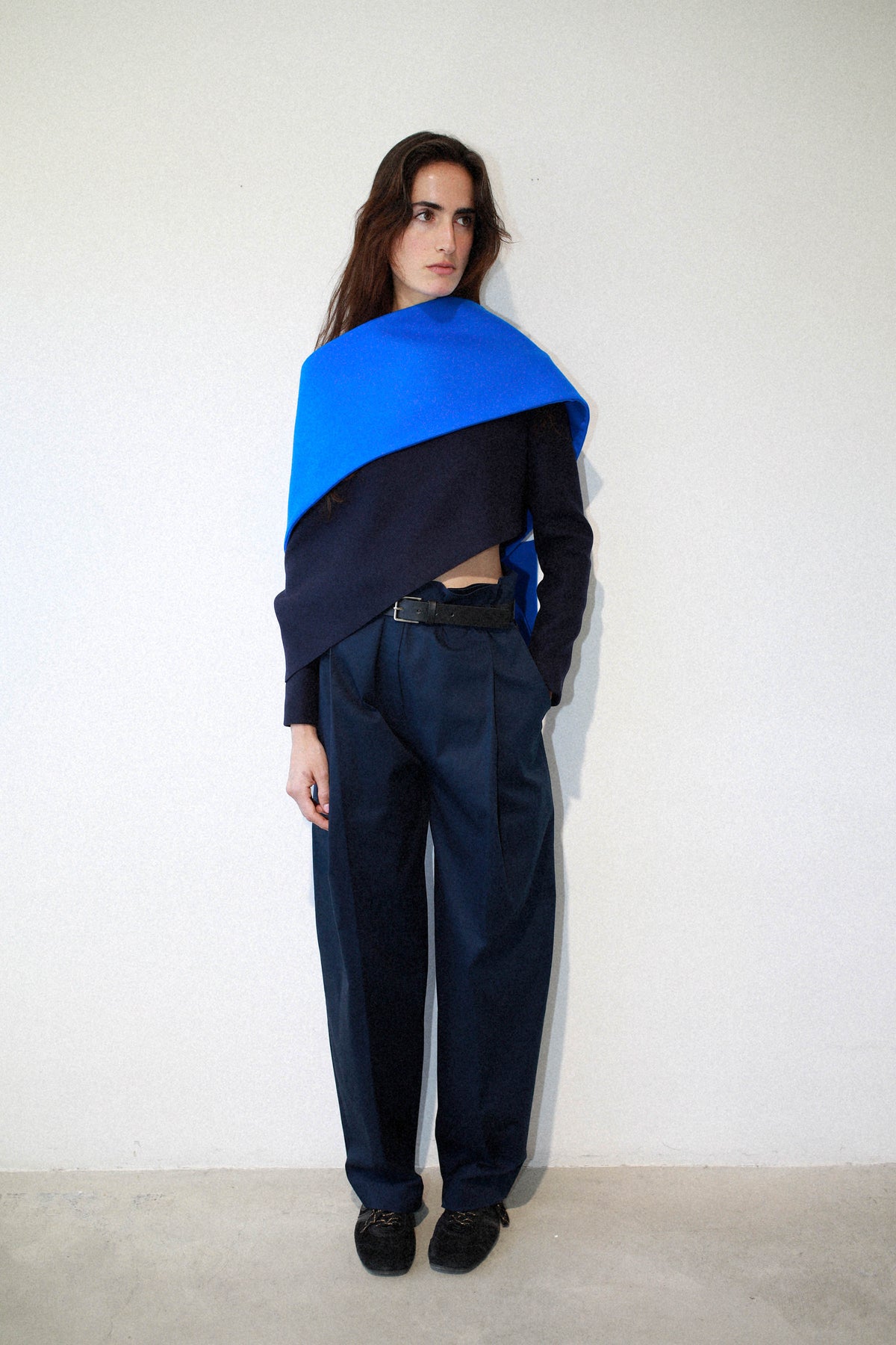WIDE-LEG PLAID TROUSERS WITH HIGH WAIST FOR BELT