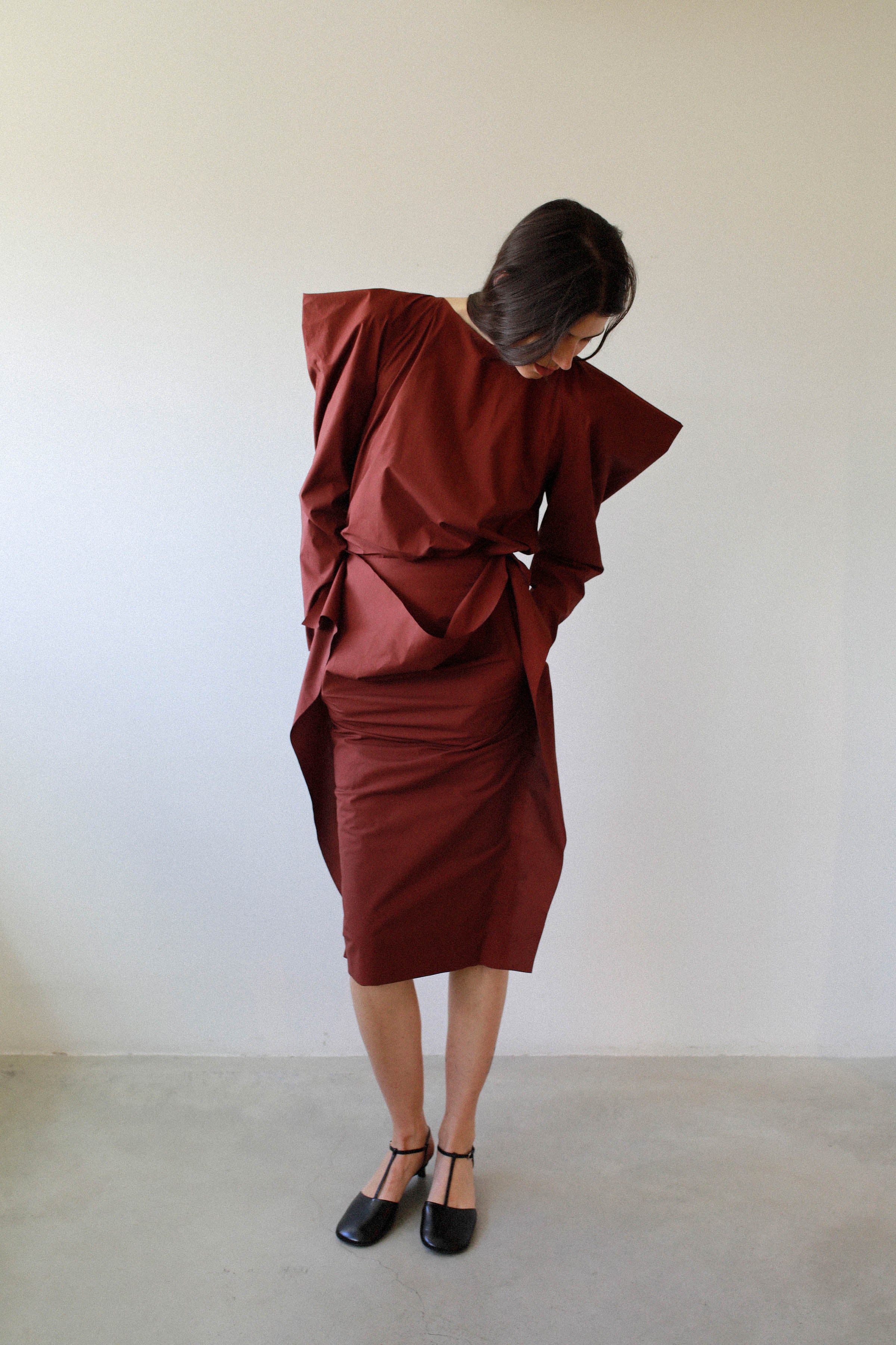 BRUSHSTROKE SKIRT WITH HANDKERCHIEF OVERLAY