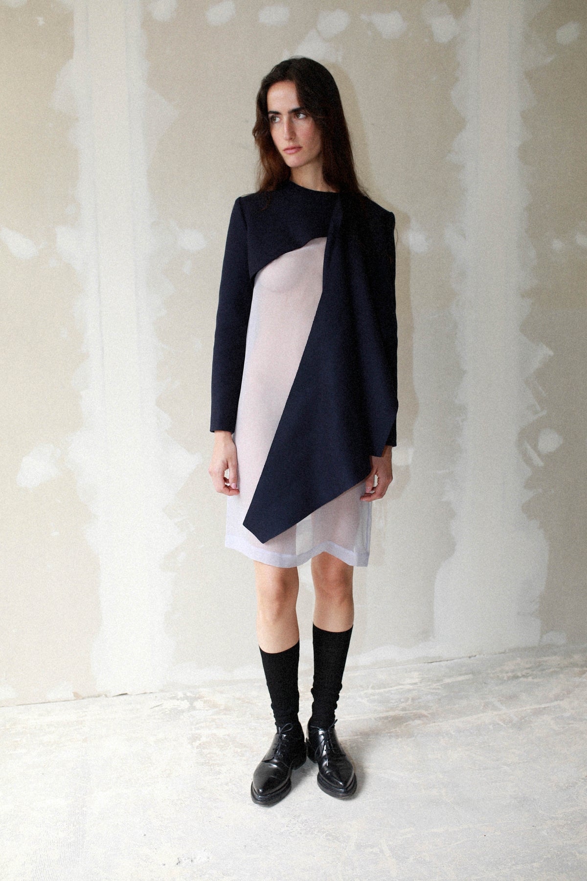 CHAQUETA PEQUEÑA ENVOLVENTE AL CORTE NAVY