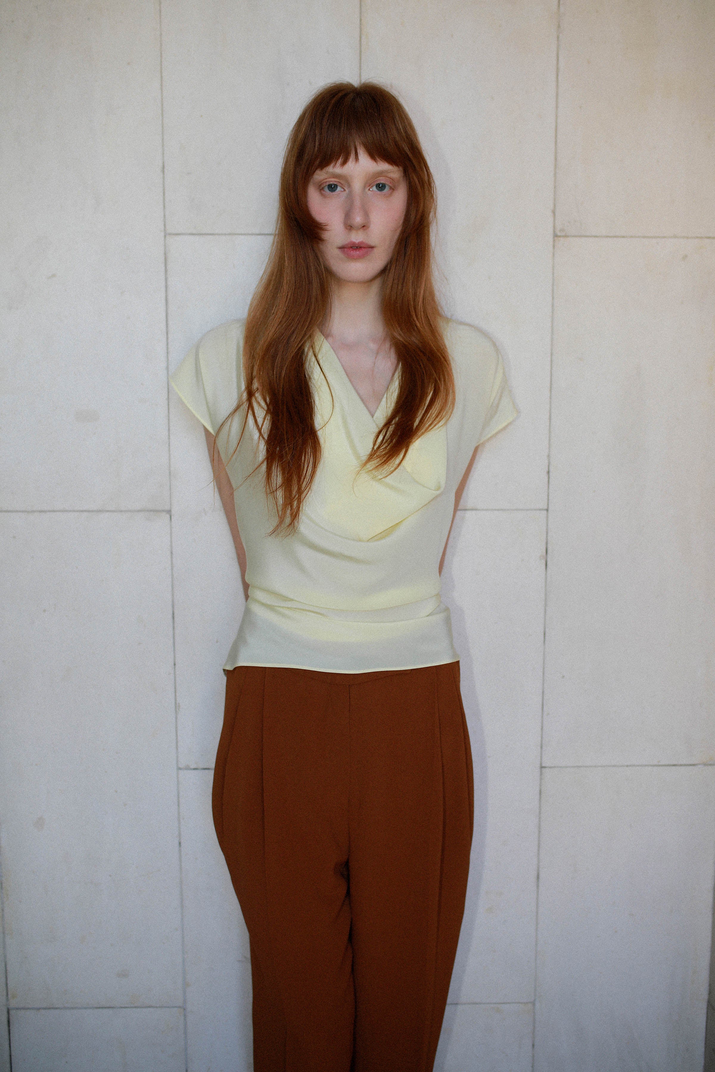 ADJUSTABLE BLOUSE WITH BIAS COLLAR