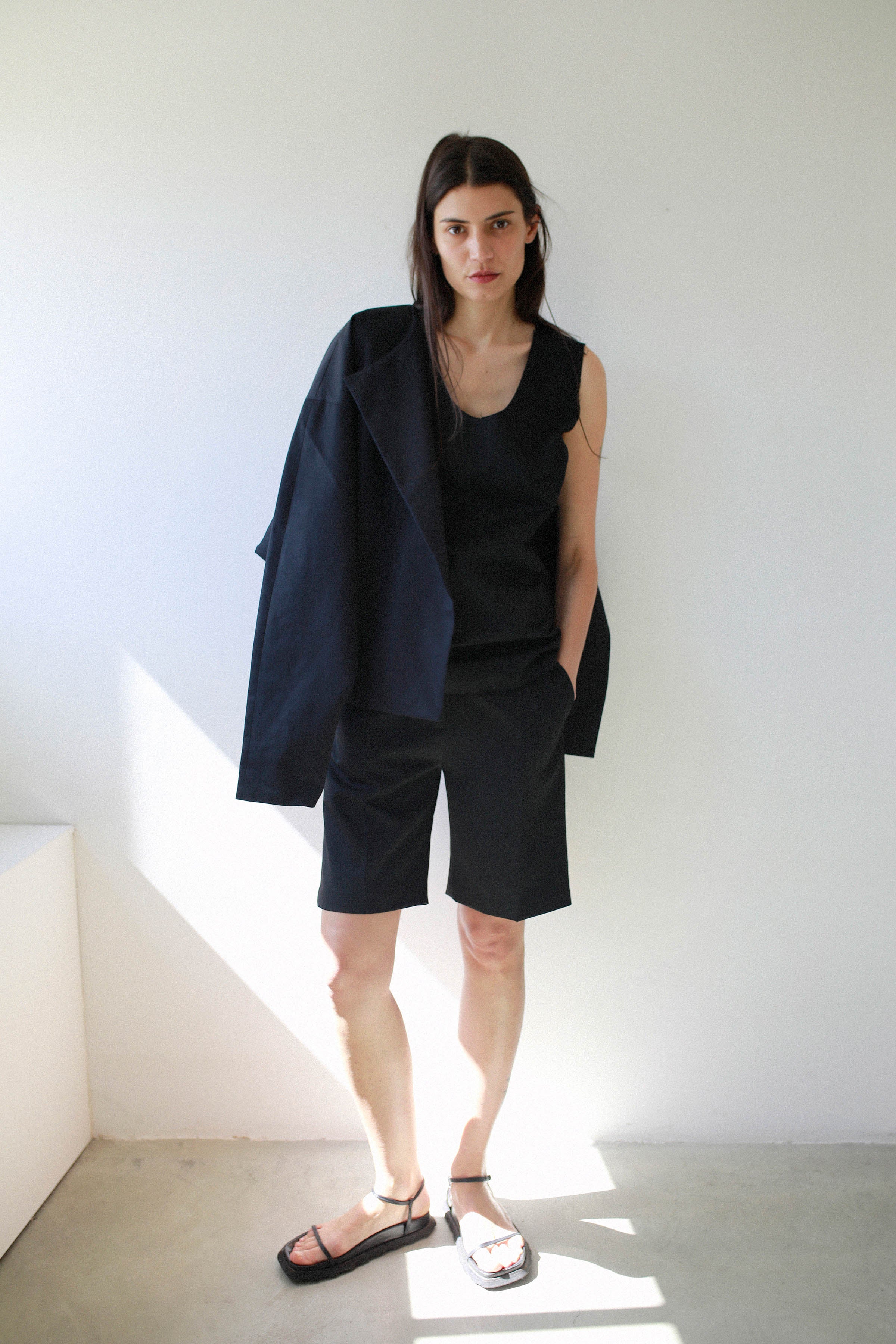 Black cotton tank top