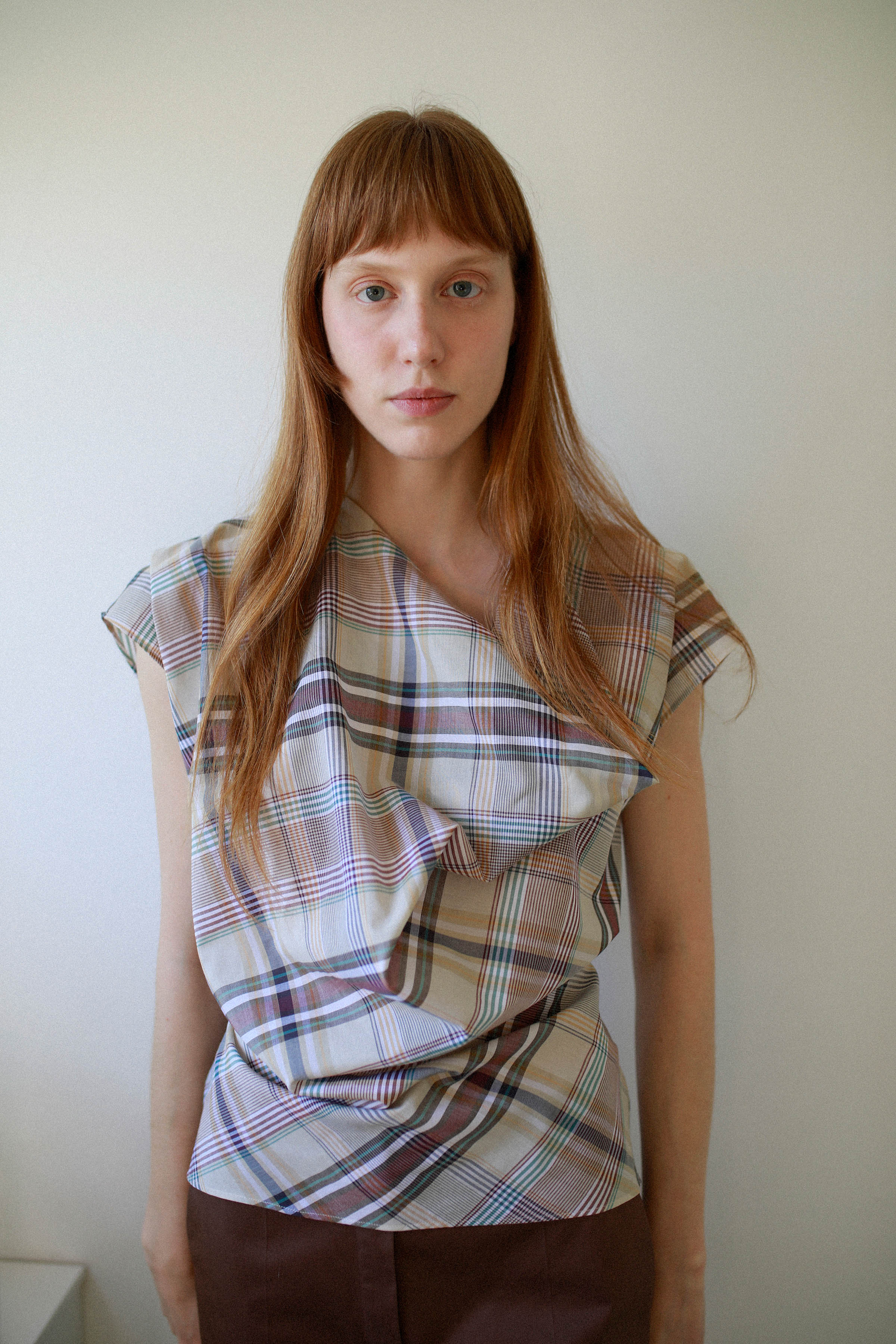 ADJUSTABLE BLOUSE WITH BIAS COLLAR