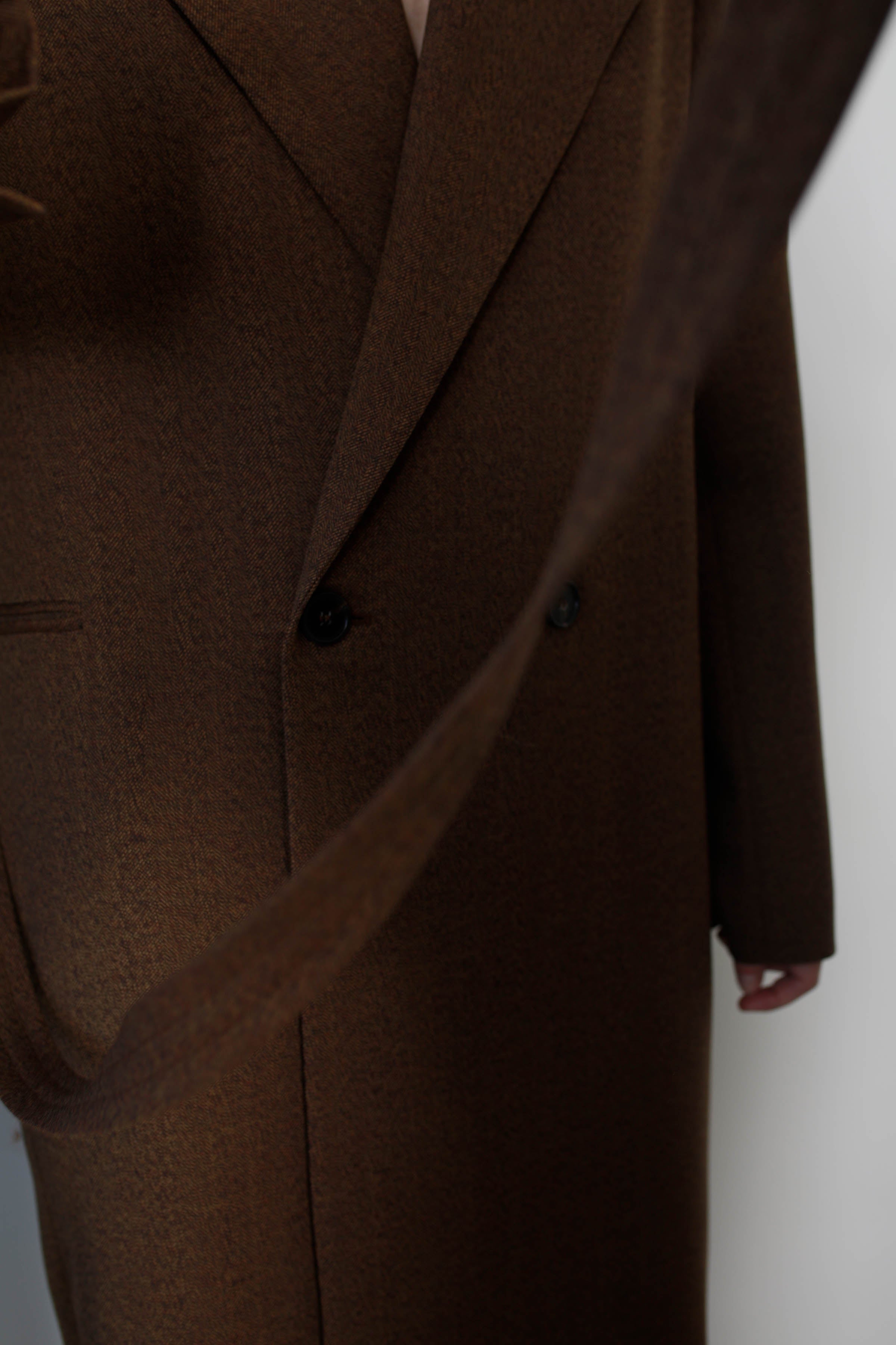 ABRIGO LARGO MASCULINO CON CINTURÓN BROWN