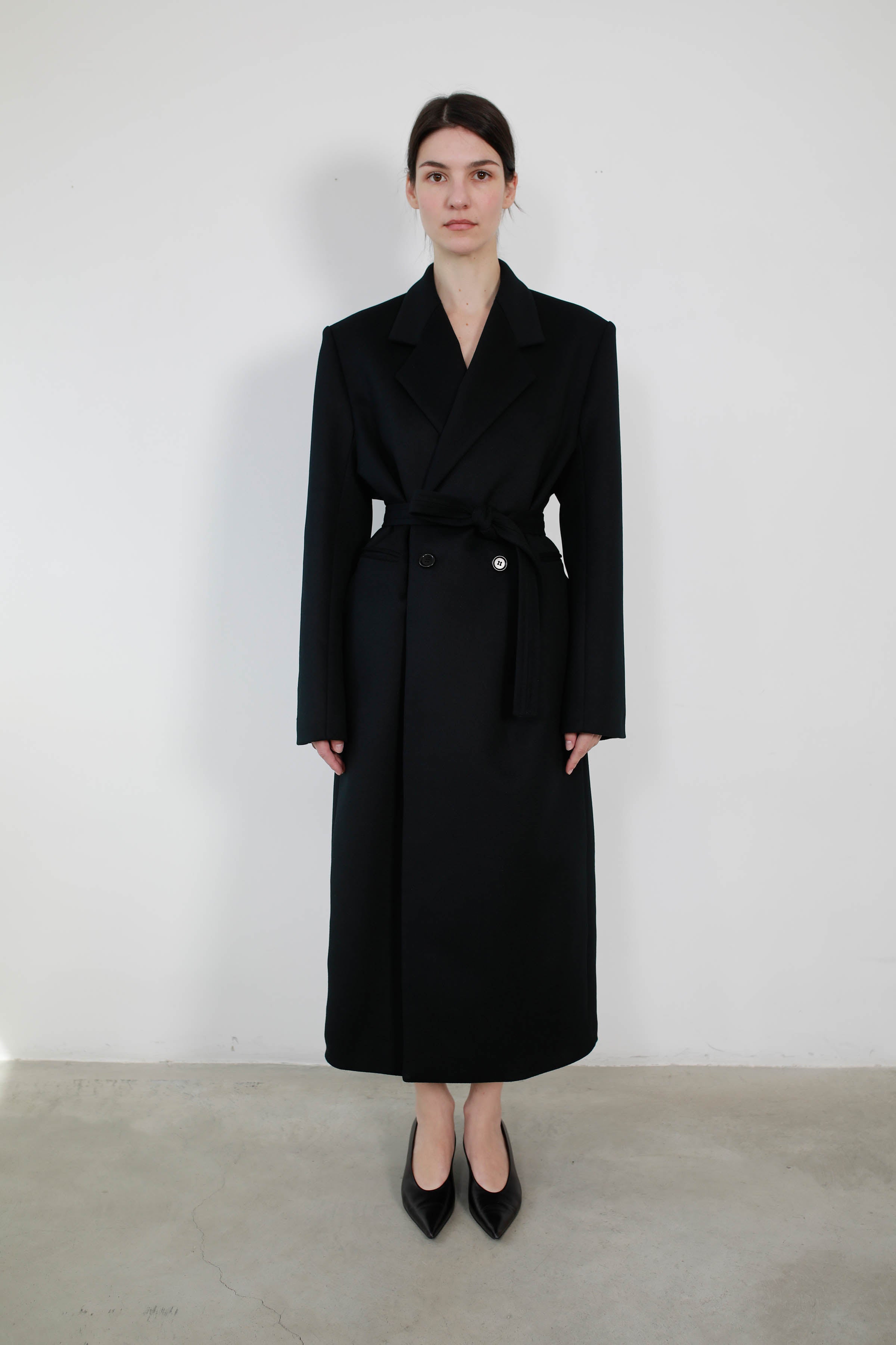 MEN'S LONG COAT WITH BLACK BELT