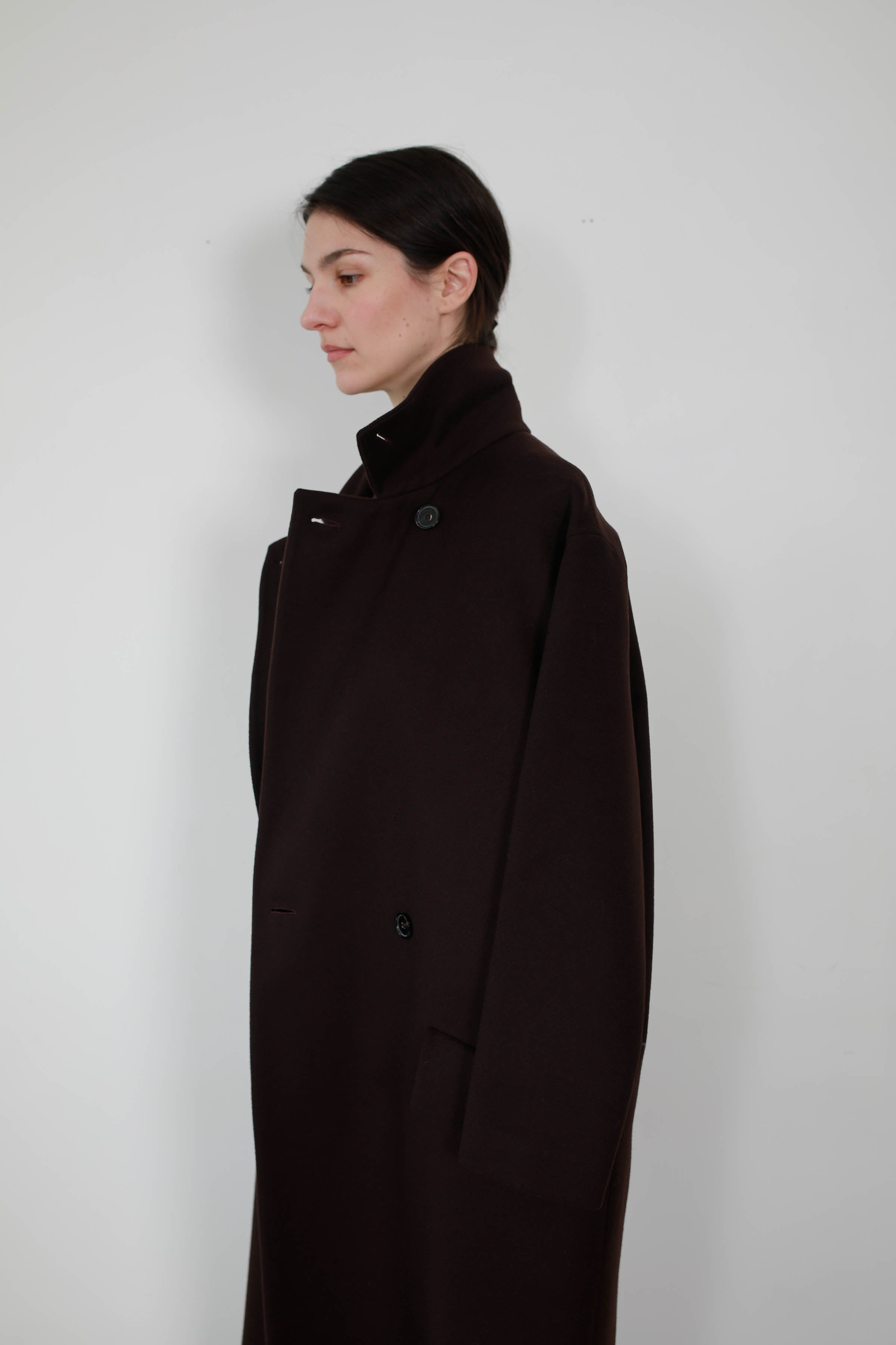 ABRIGO LANA & CASHMERE DARK BROWN