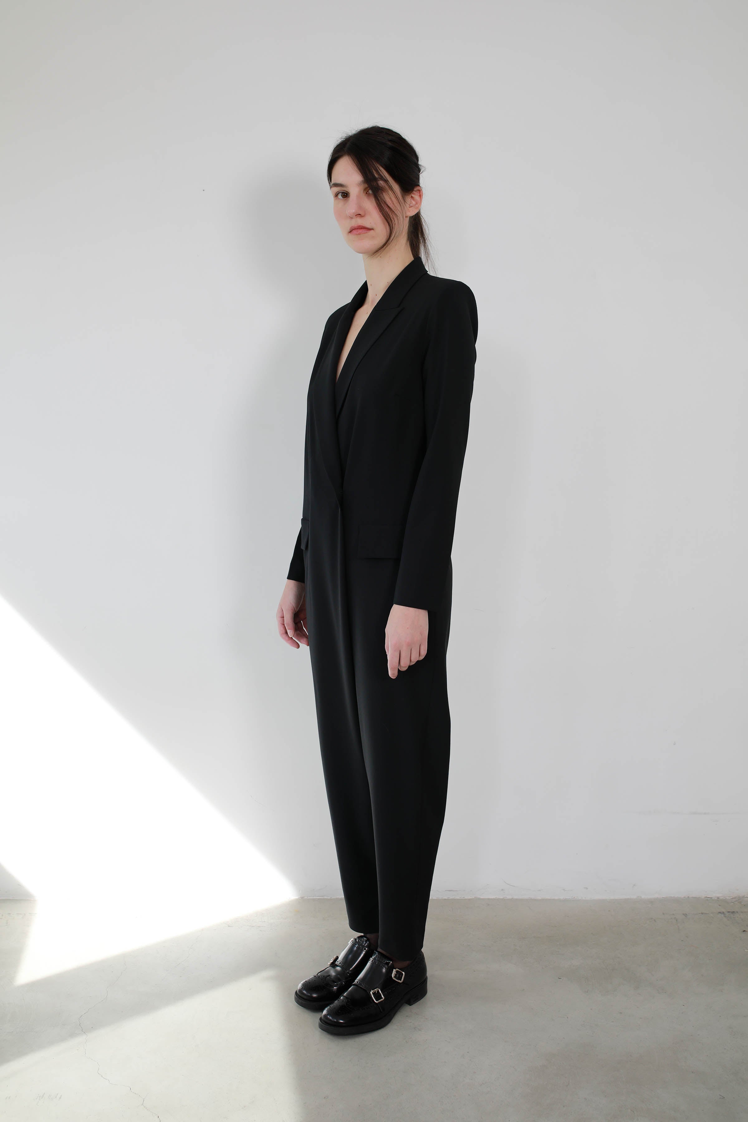SMOKING JUMPSUIT IN ULTRALIGHT WOOL