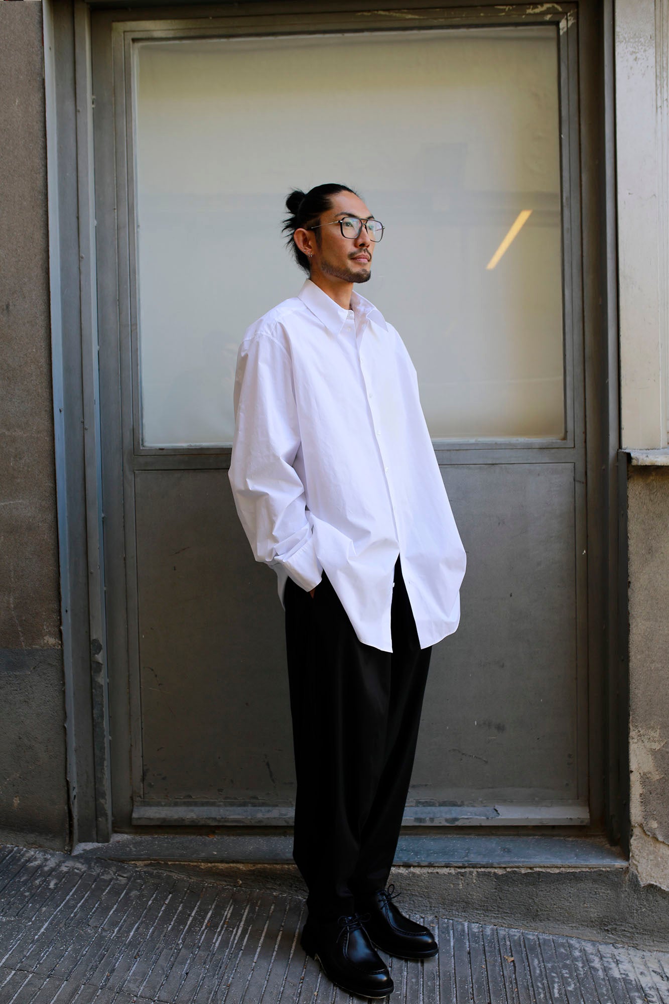 CAMISA OVERSIZE UNISEX POPELIN BLANCO