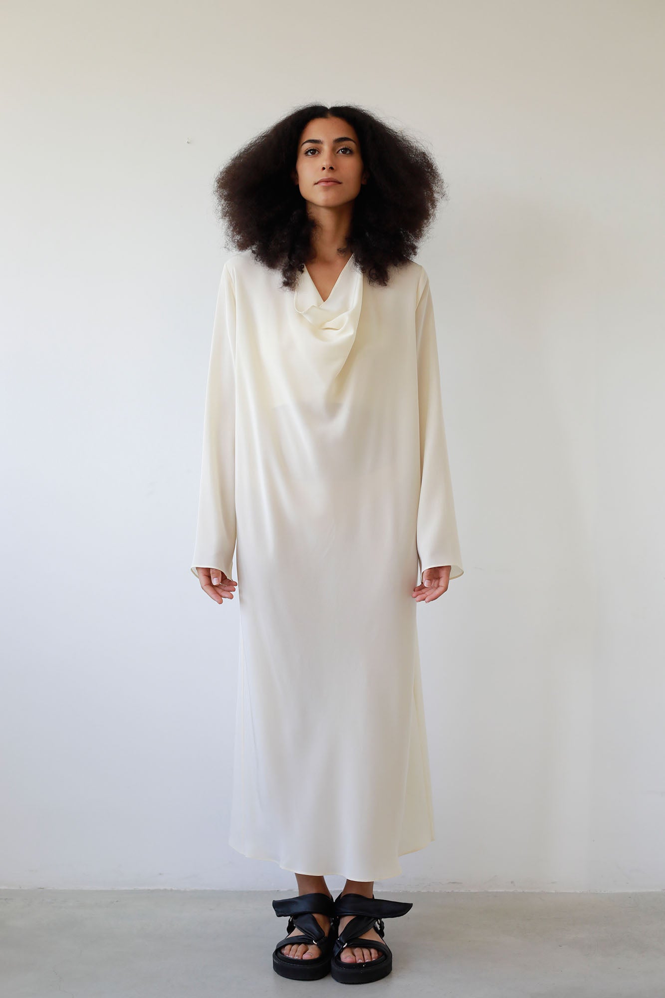 IVORY SILK BIAS DRESS