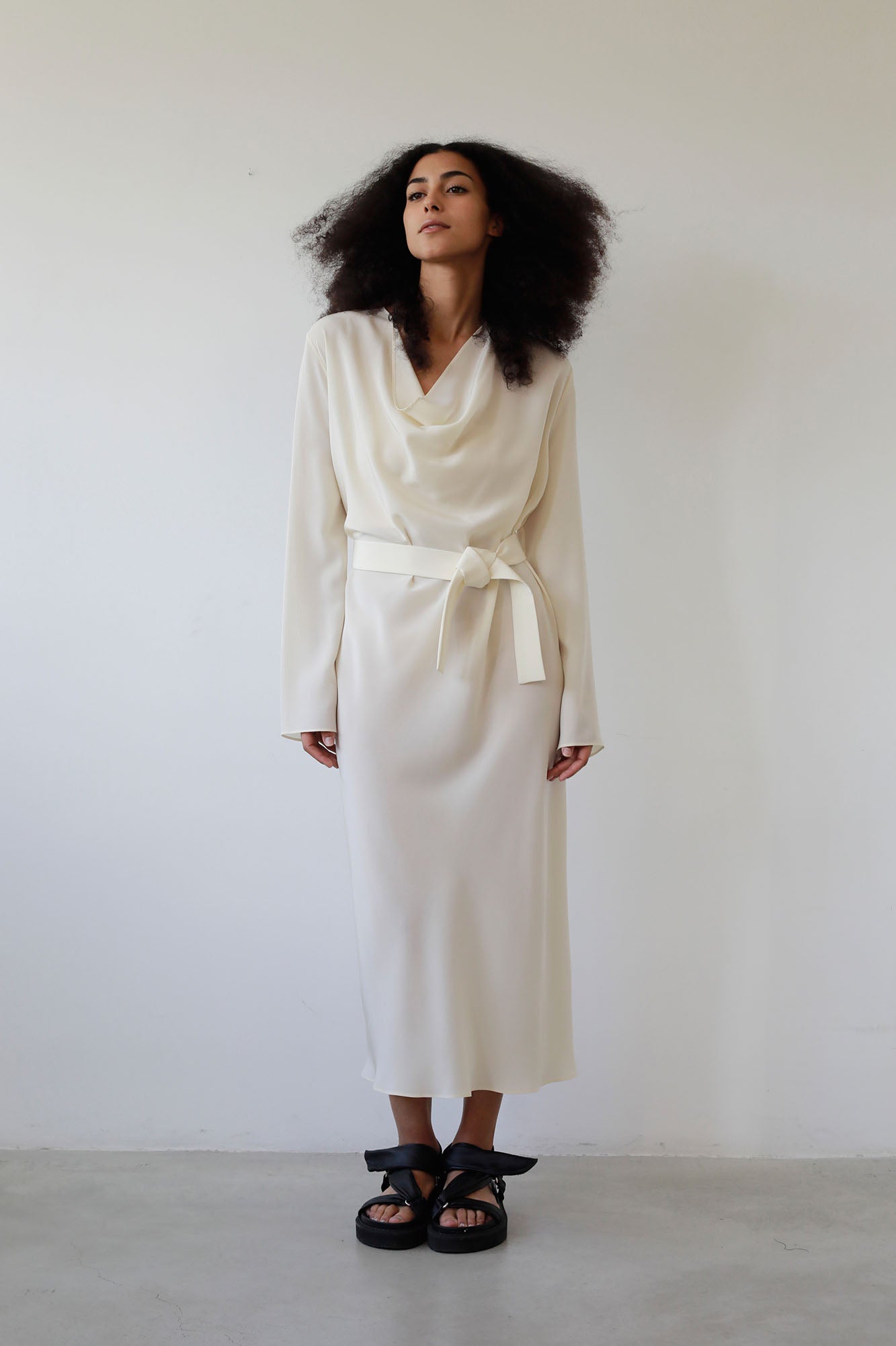 IVORY SILK BIAS DRESS