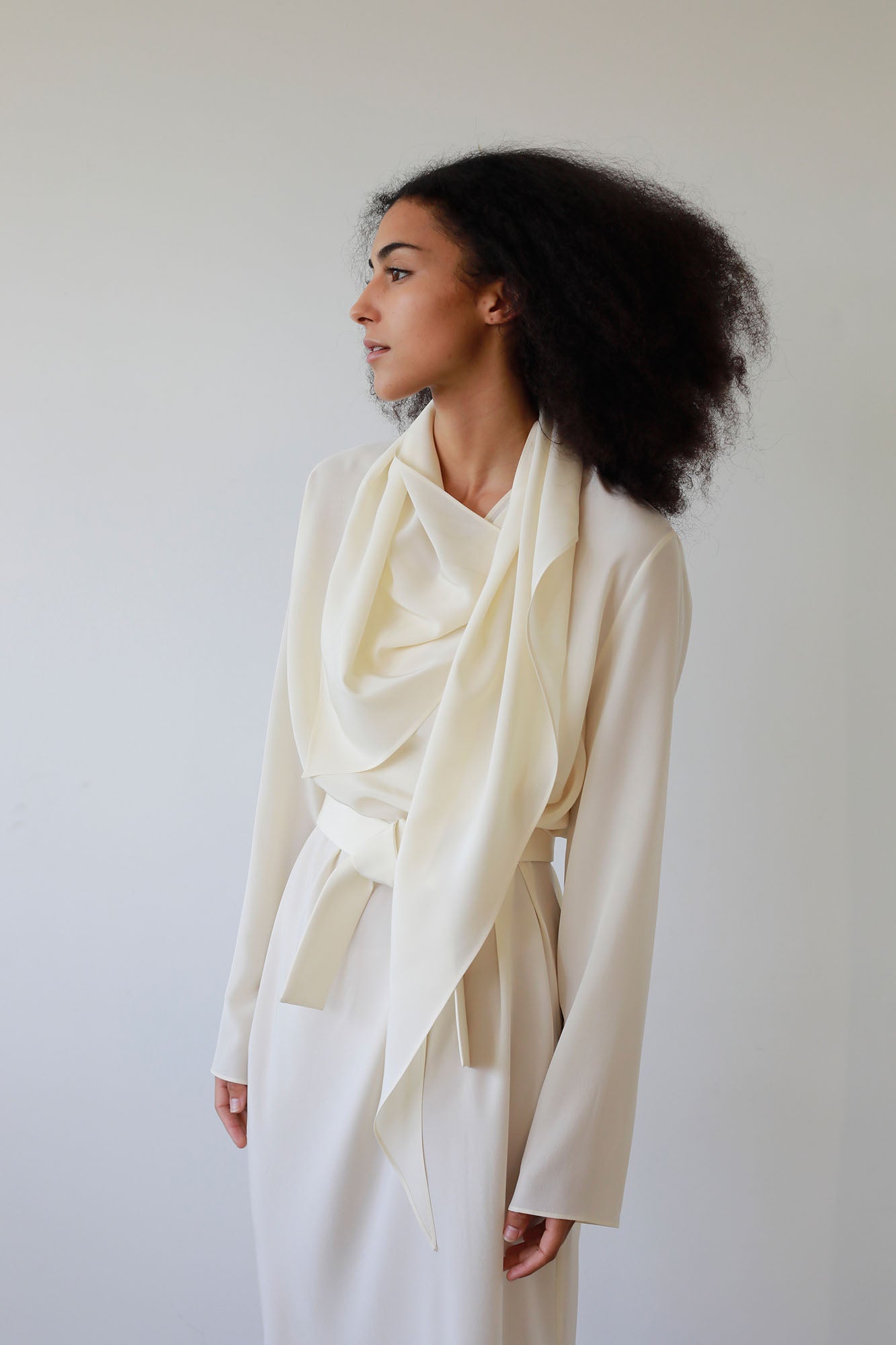 IVORY SILK BIAS DRESS