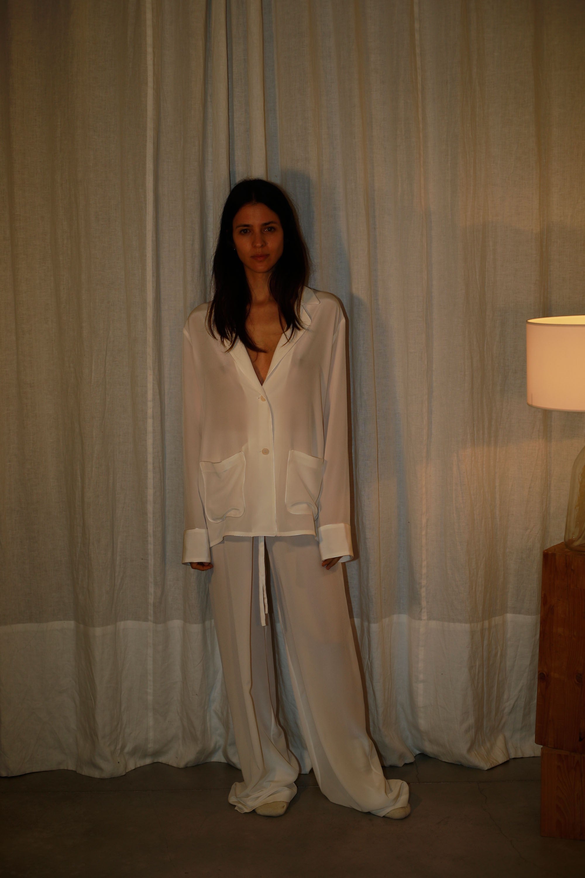 PIJAMA PANTALON Y BLUSA EN SEDA