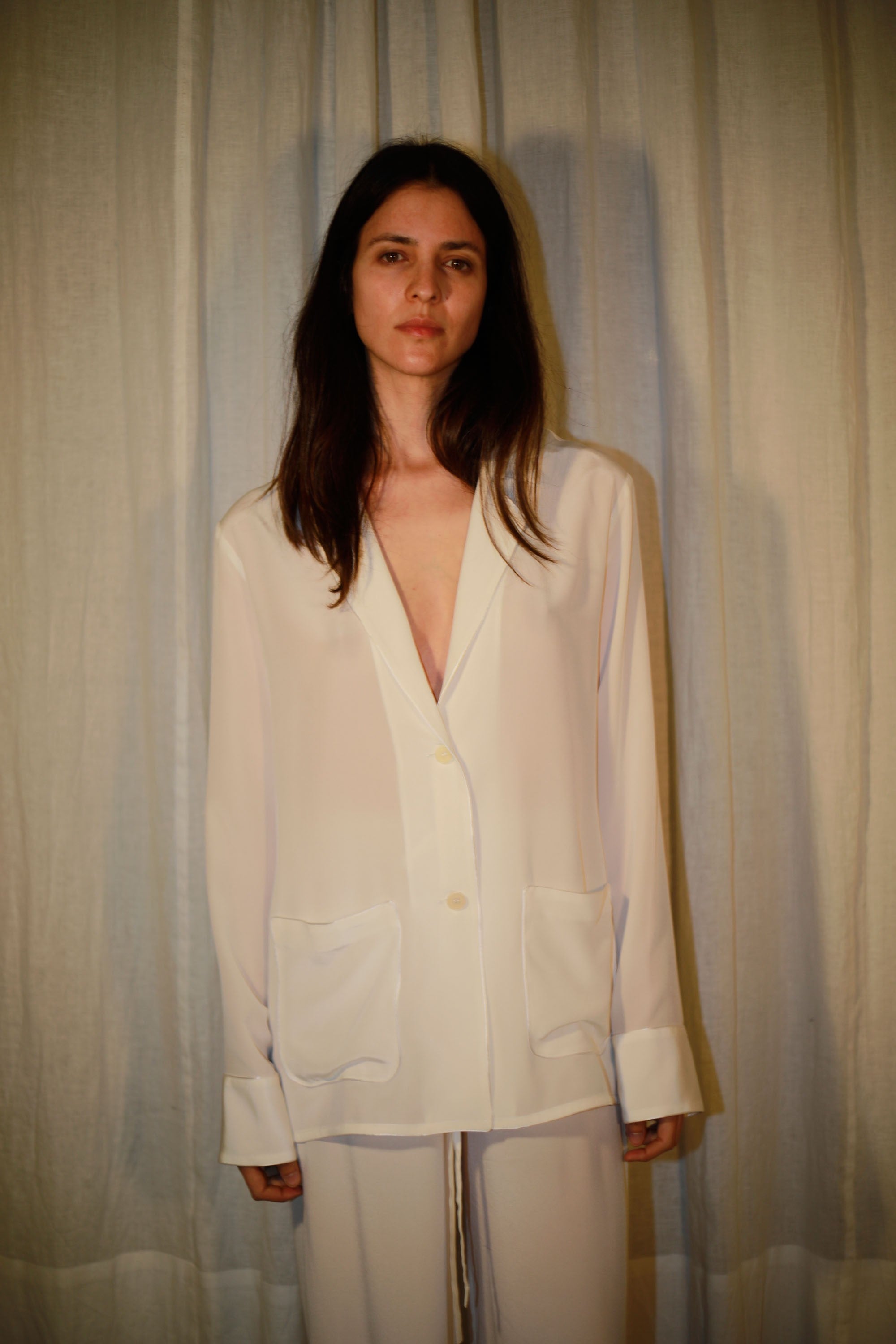 PIJAMA PANTALON Y BLUSA EN SEDA