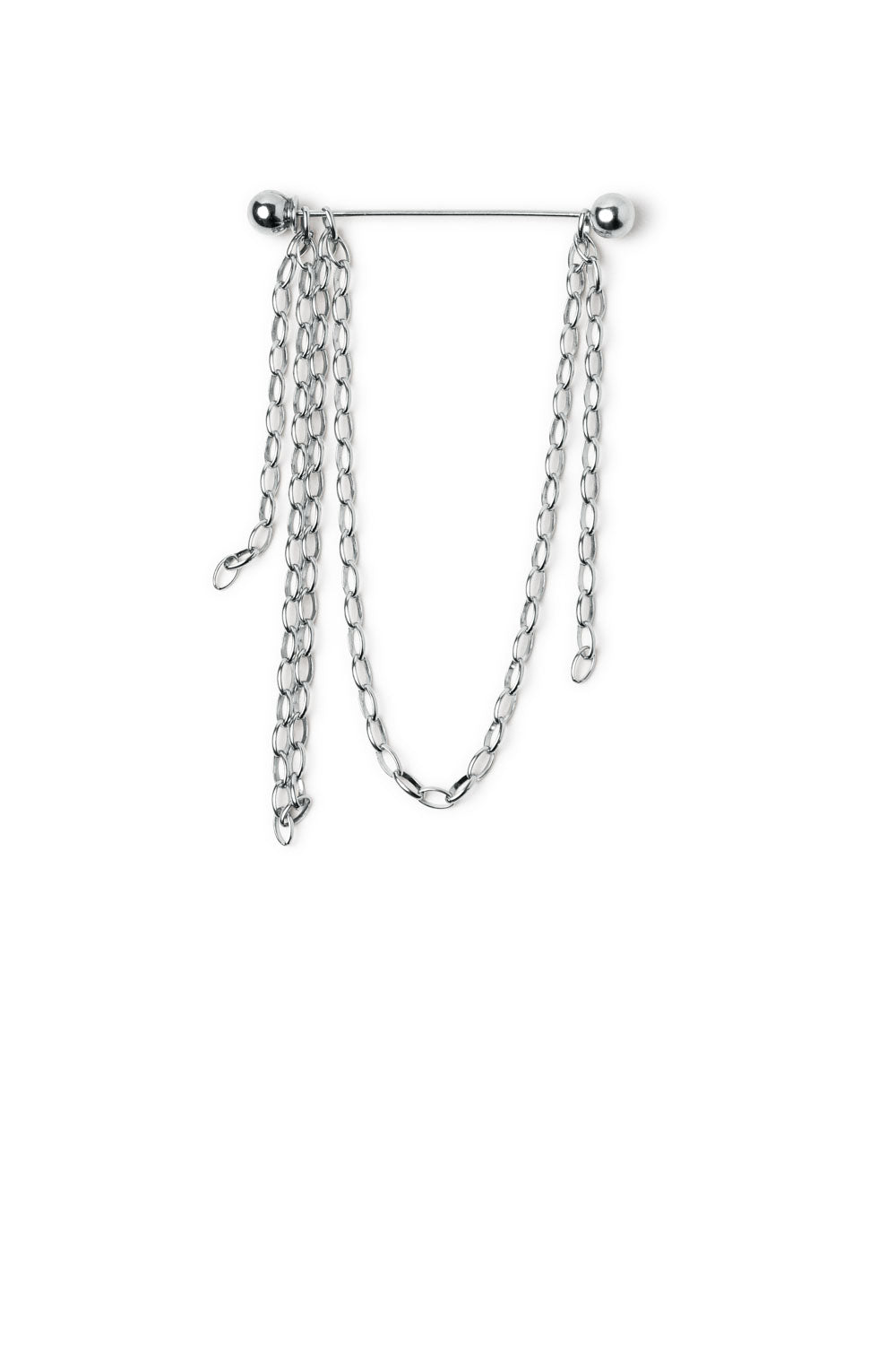 SILVER CHAIN EARRING WITH BALL PIECE C01P P02LPpend-MBP