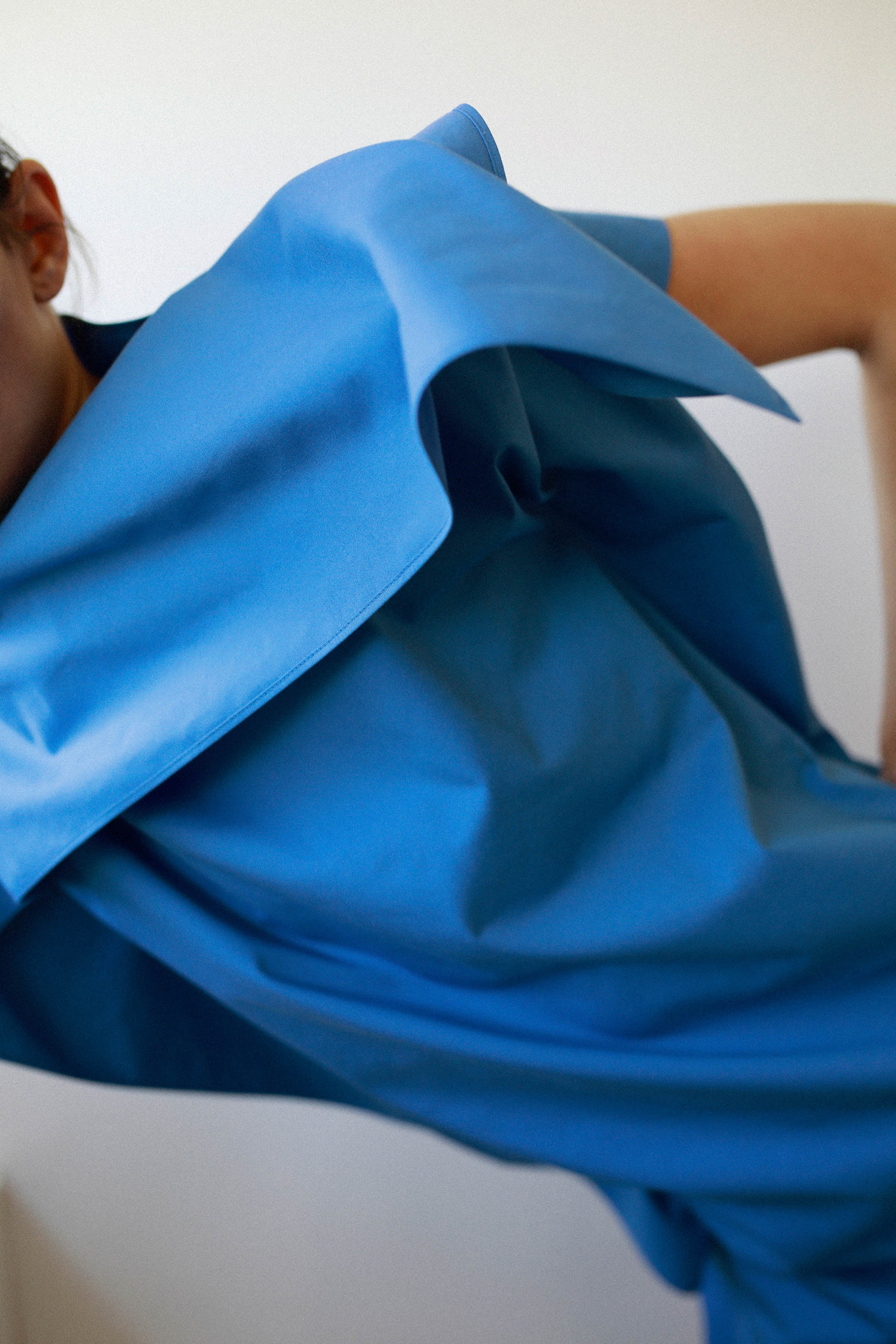 SKY BLUE WRAP DRESS in cotton