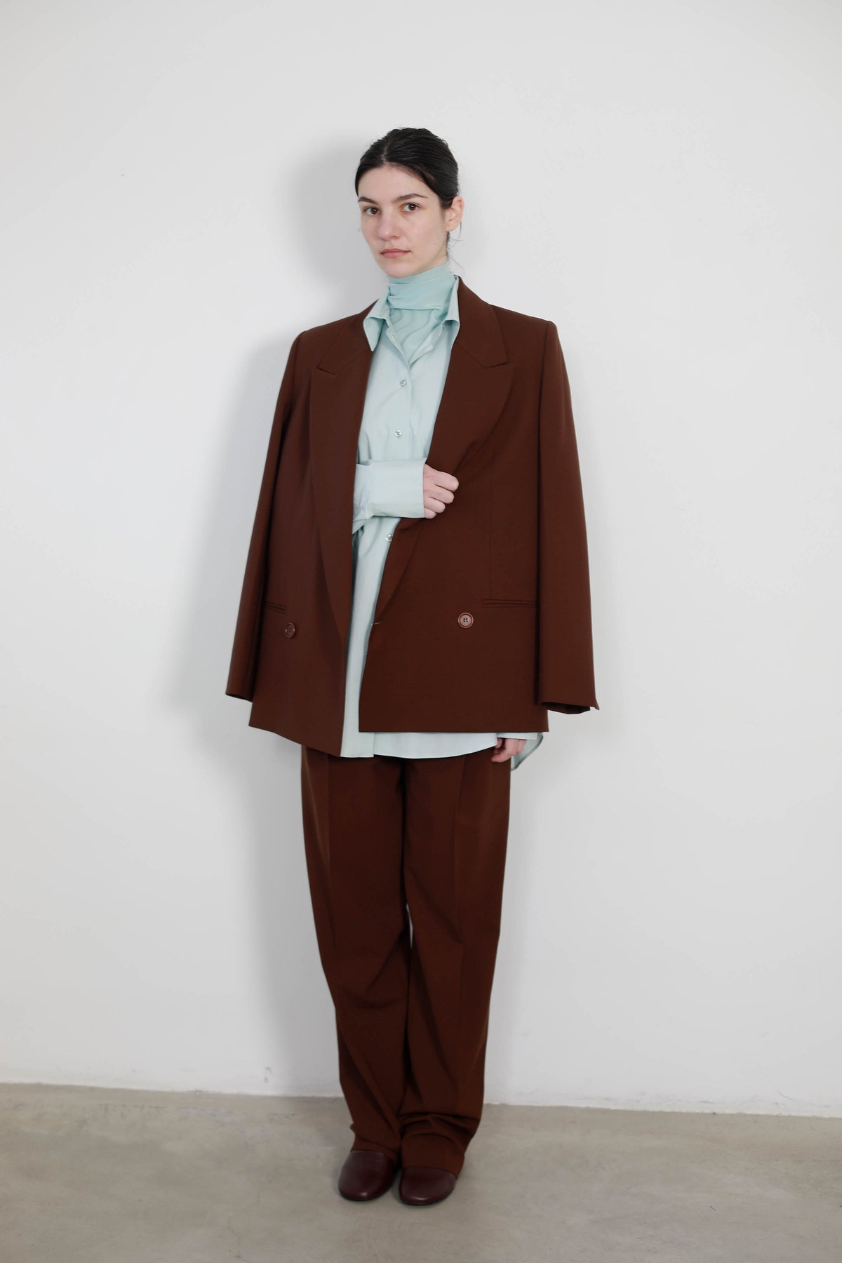 CHAQUETA SASTRE RECTA CON DOBLE CRUCE CHESNUT