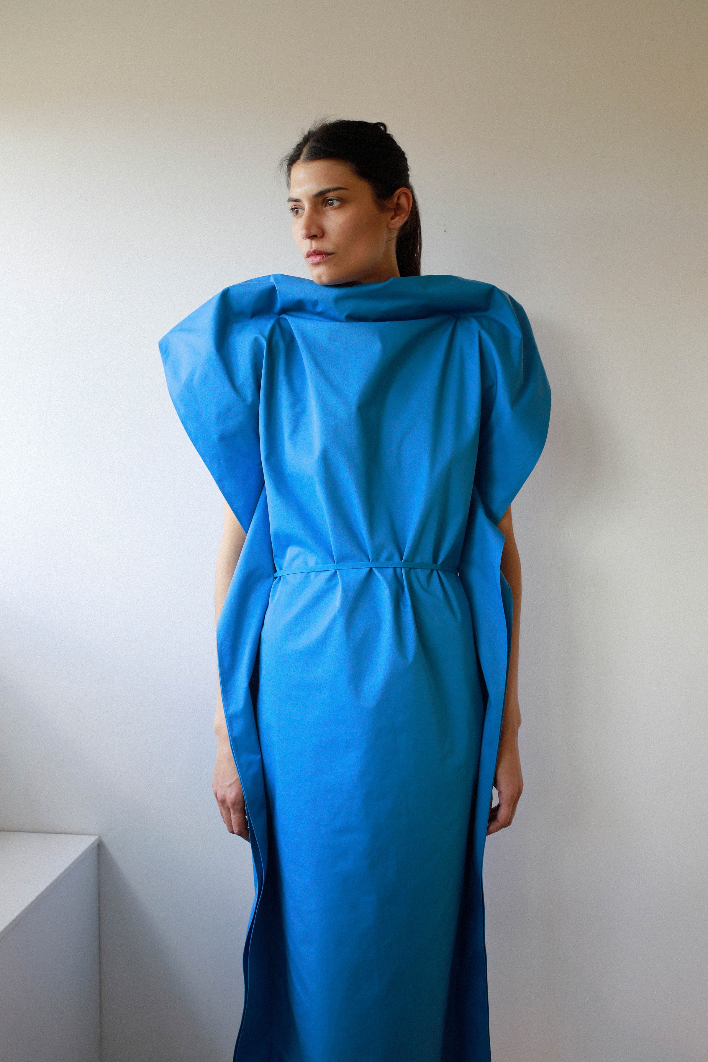 SKY BLUE WRAP DRESS in cotton