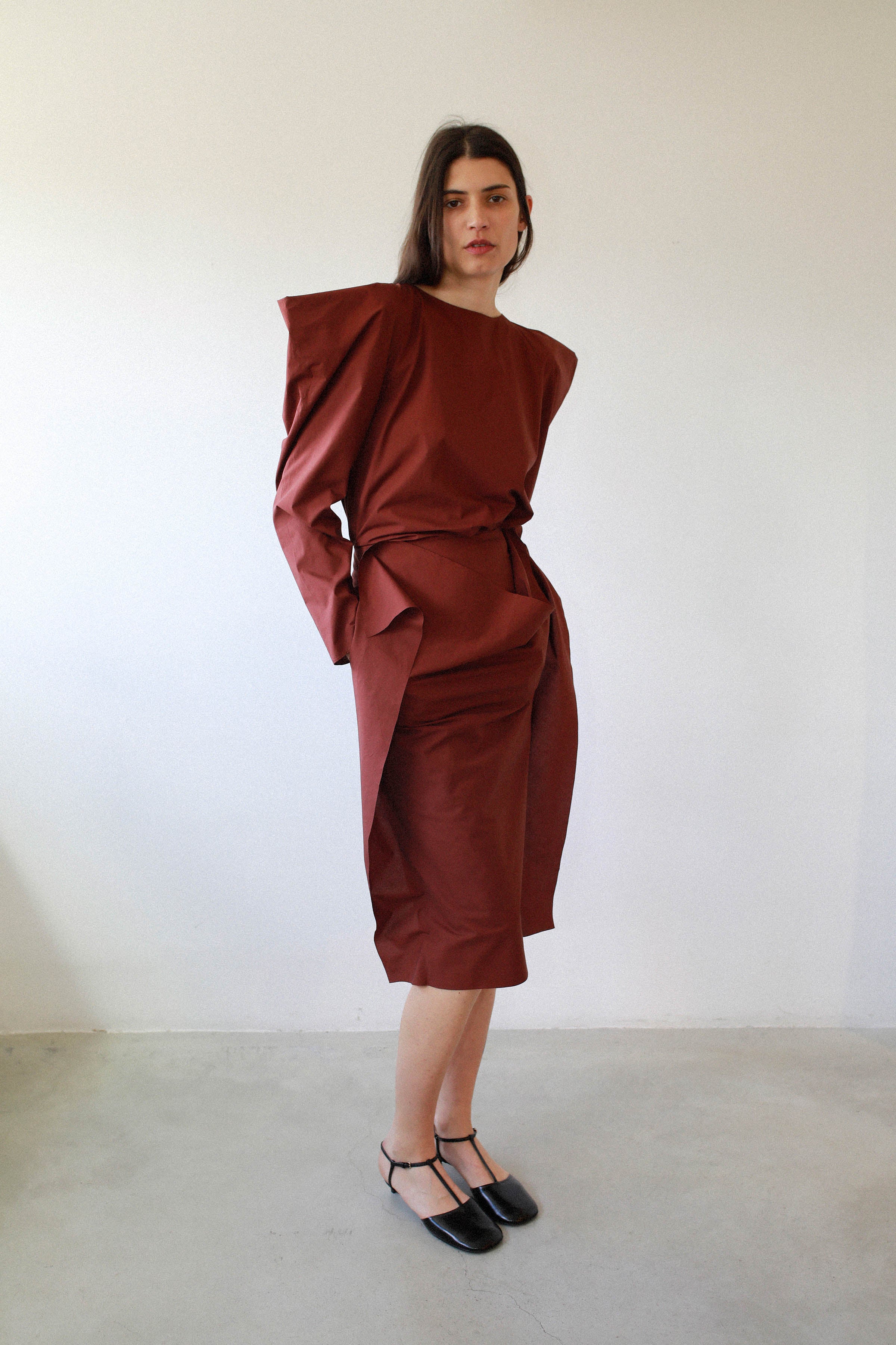 BRUSHSTROKE SKIRT WITH HANDKERCHIEF OVERLAY