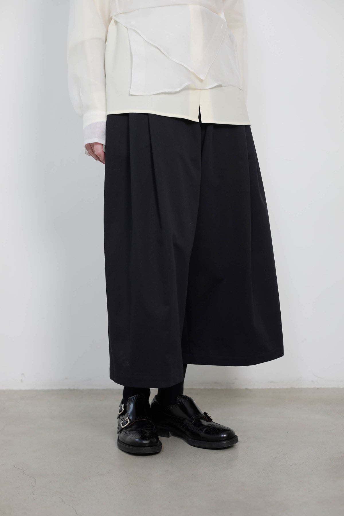 BLACK COTTON SKIRT PANTS