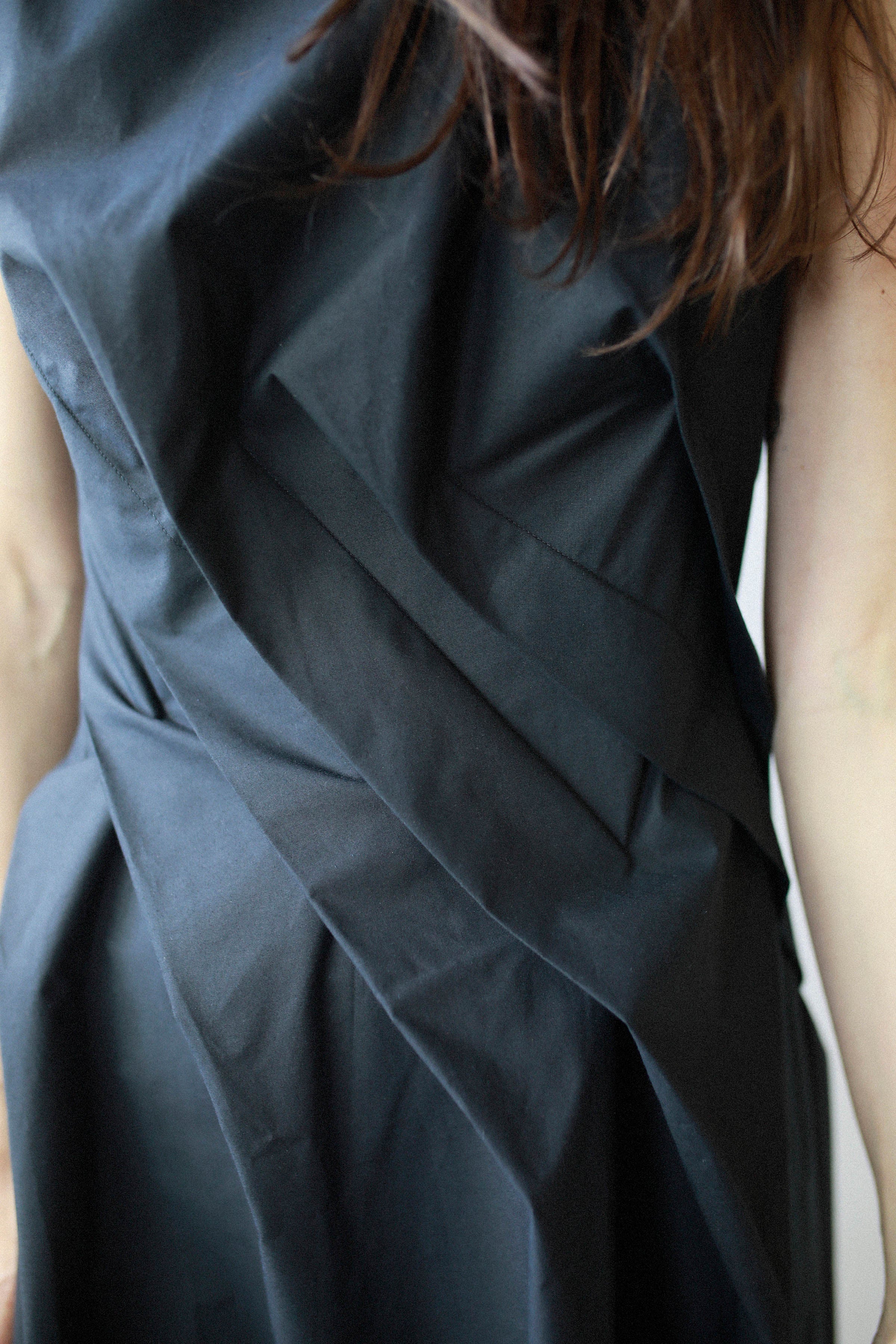 TWIST DRESS in black cotton