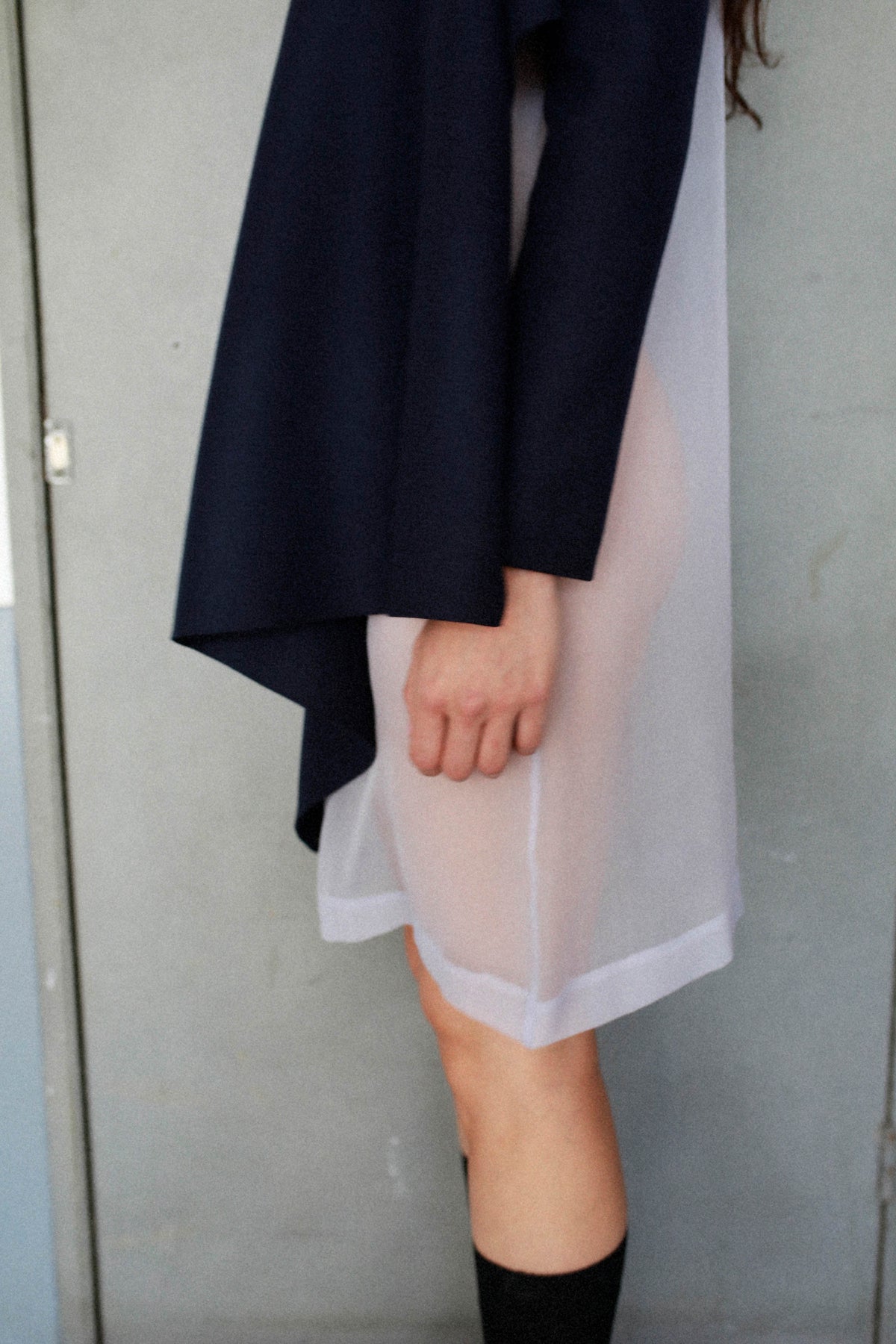 VOLUMETRIC DRESS IN BLACK GAZAR SILK 