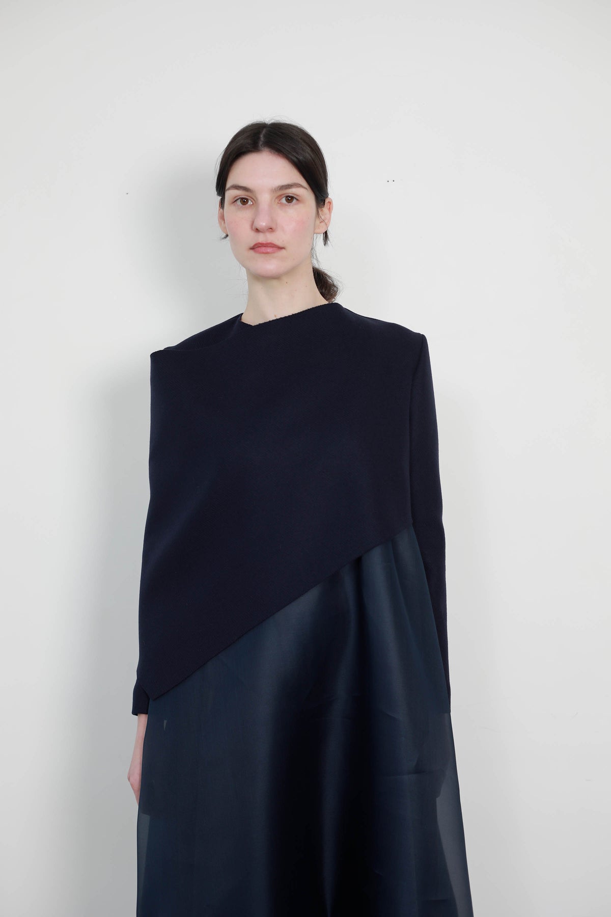 VESTIDO GLOBO ORGANZA SEDA NAVY