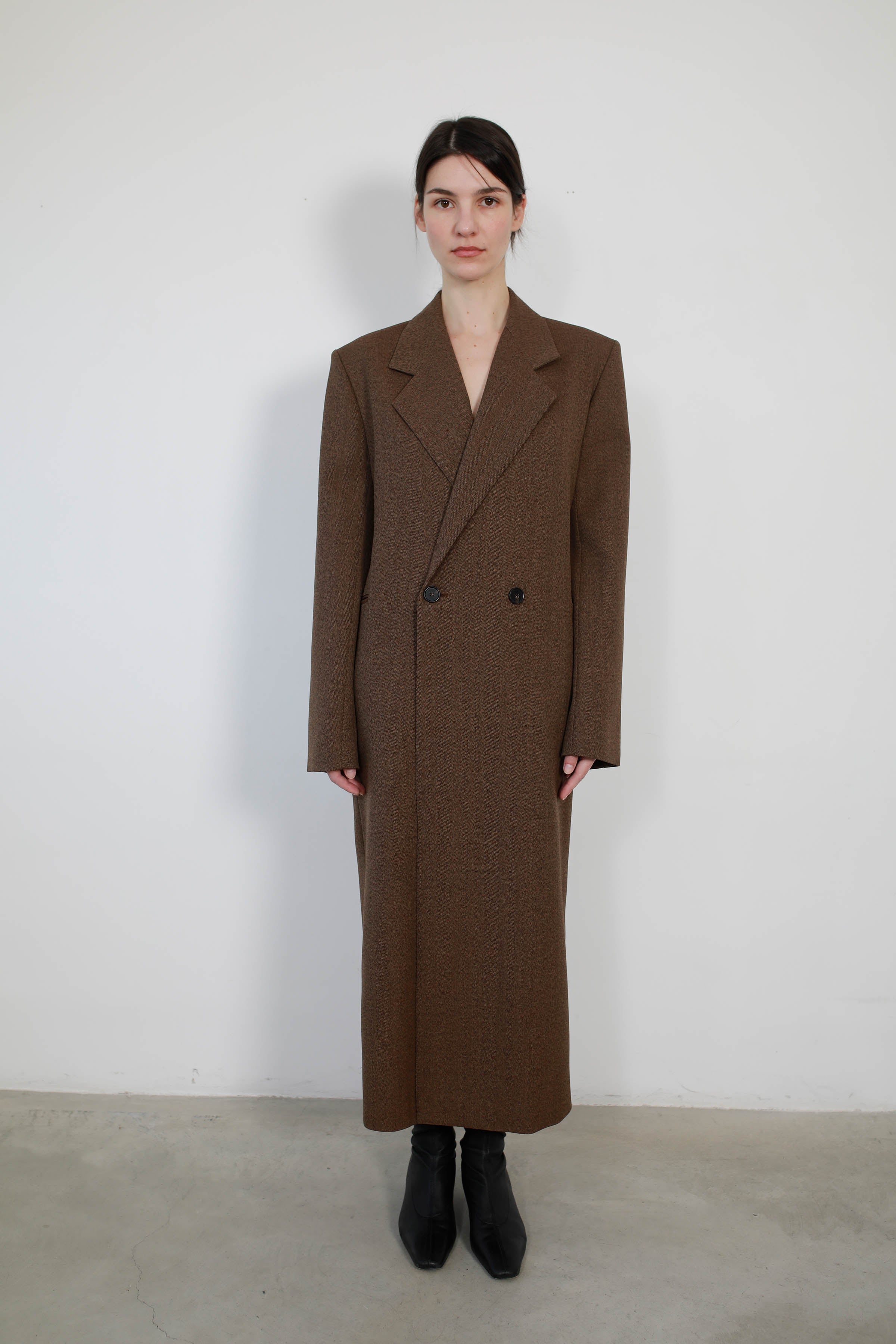 ABRIGO LARGO MASCULINO CON CINTURÓN BROWN