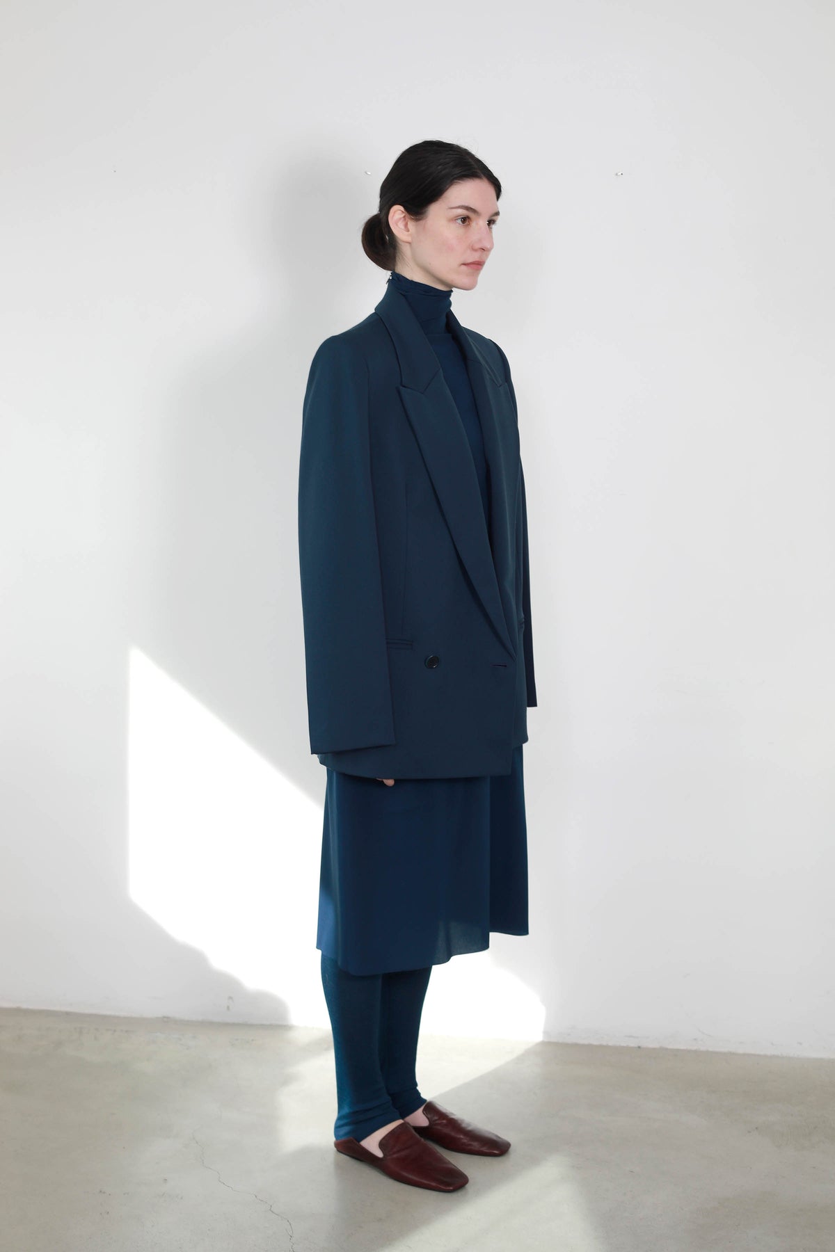 CHAQUETA SASTRE RECTA CON DOBLE CRUCE NAVY