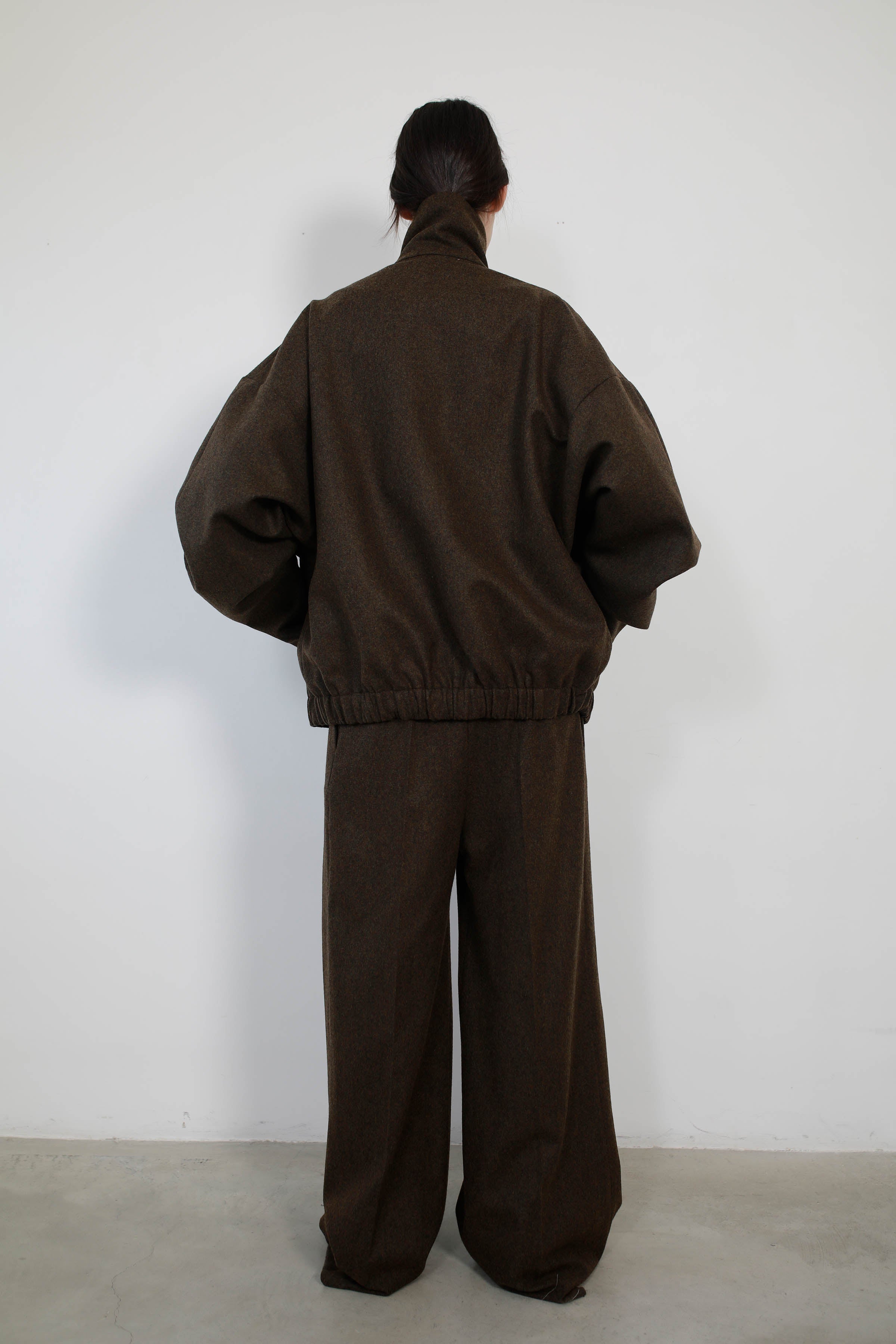 CAZADORA CON CUELLO DESMONTABLE LANA CAQUI