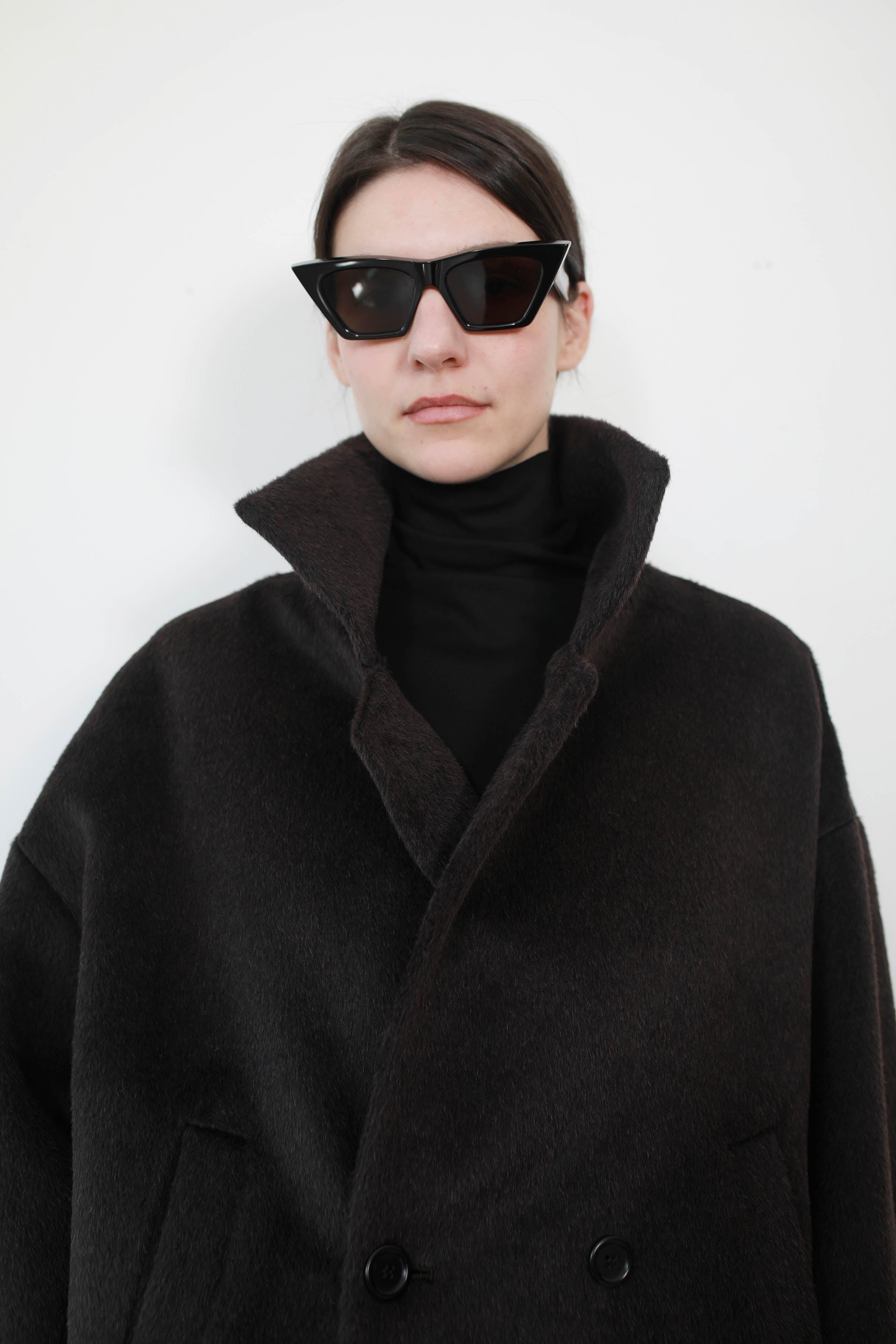 CHAQUETÓN AMPLIO BABY ALPACA DARK BROWN