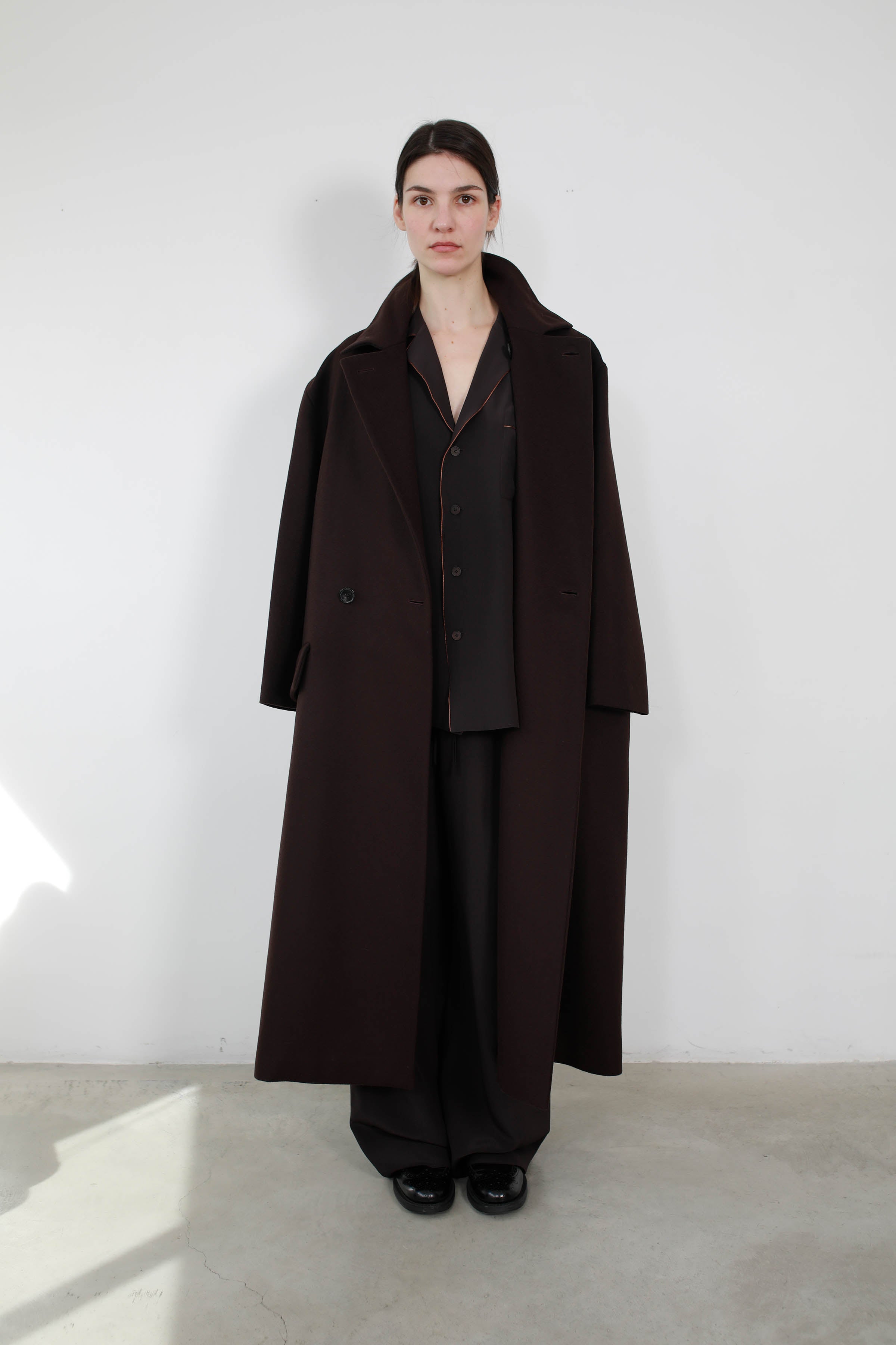 ABRIGO LANA & CASHMERE DARK BROWN