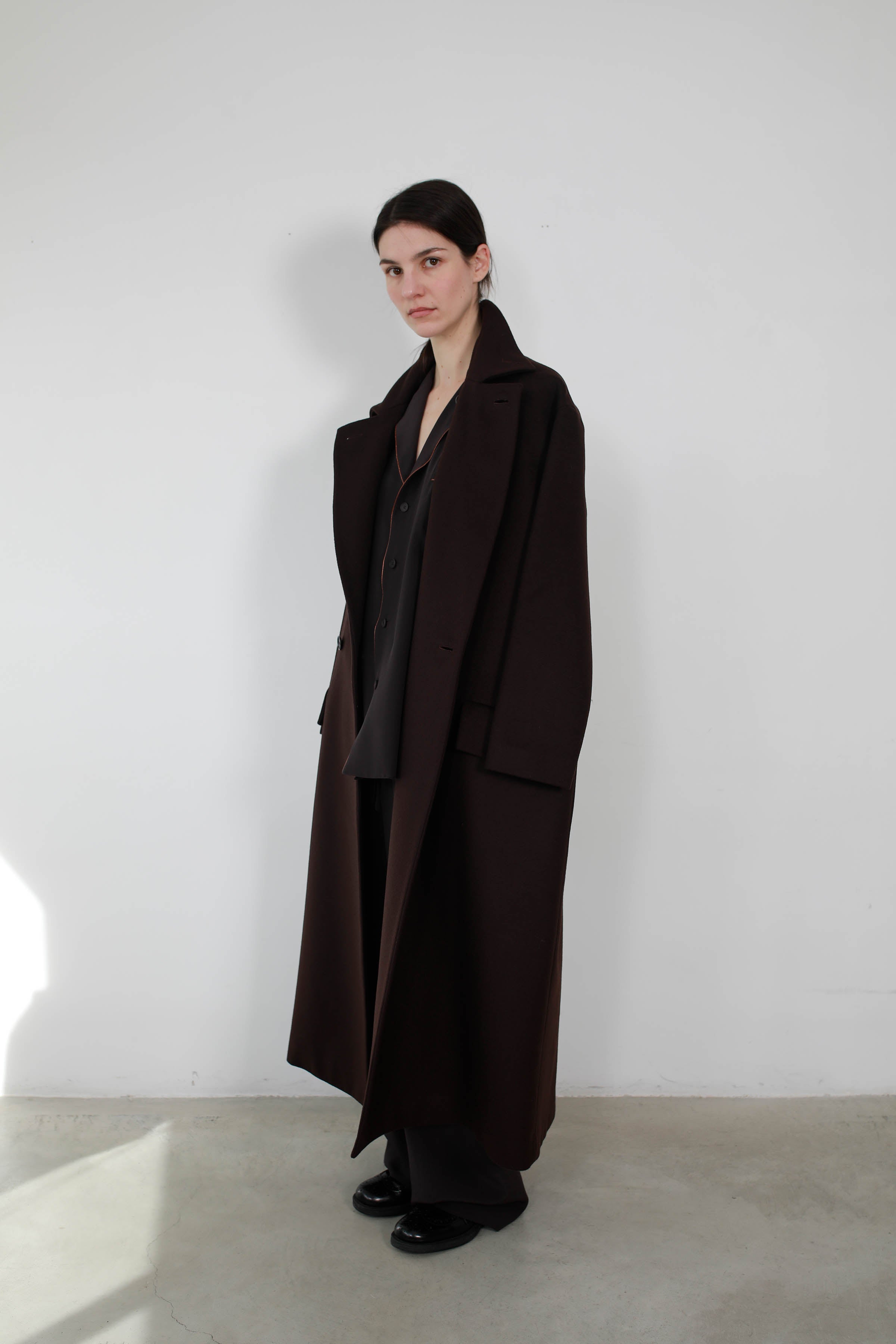 ABRIGO LANA & CASHMERE DARK BROWN