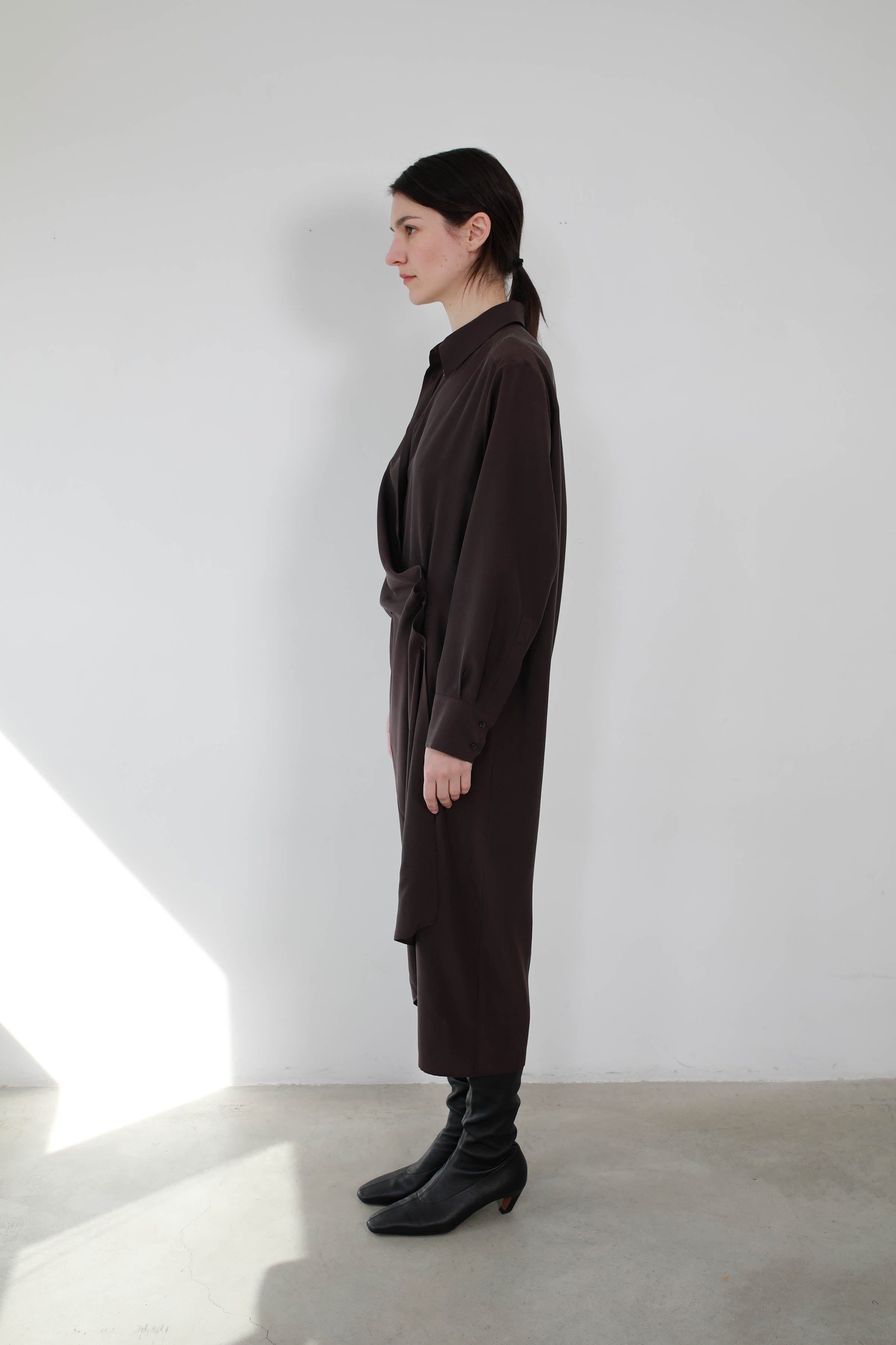 VESTIDO SEDA RECOGIDO LATERAL