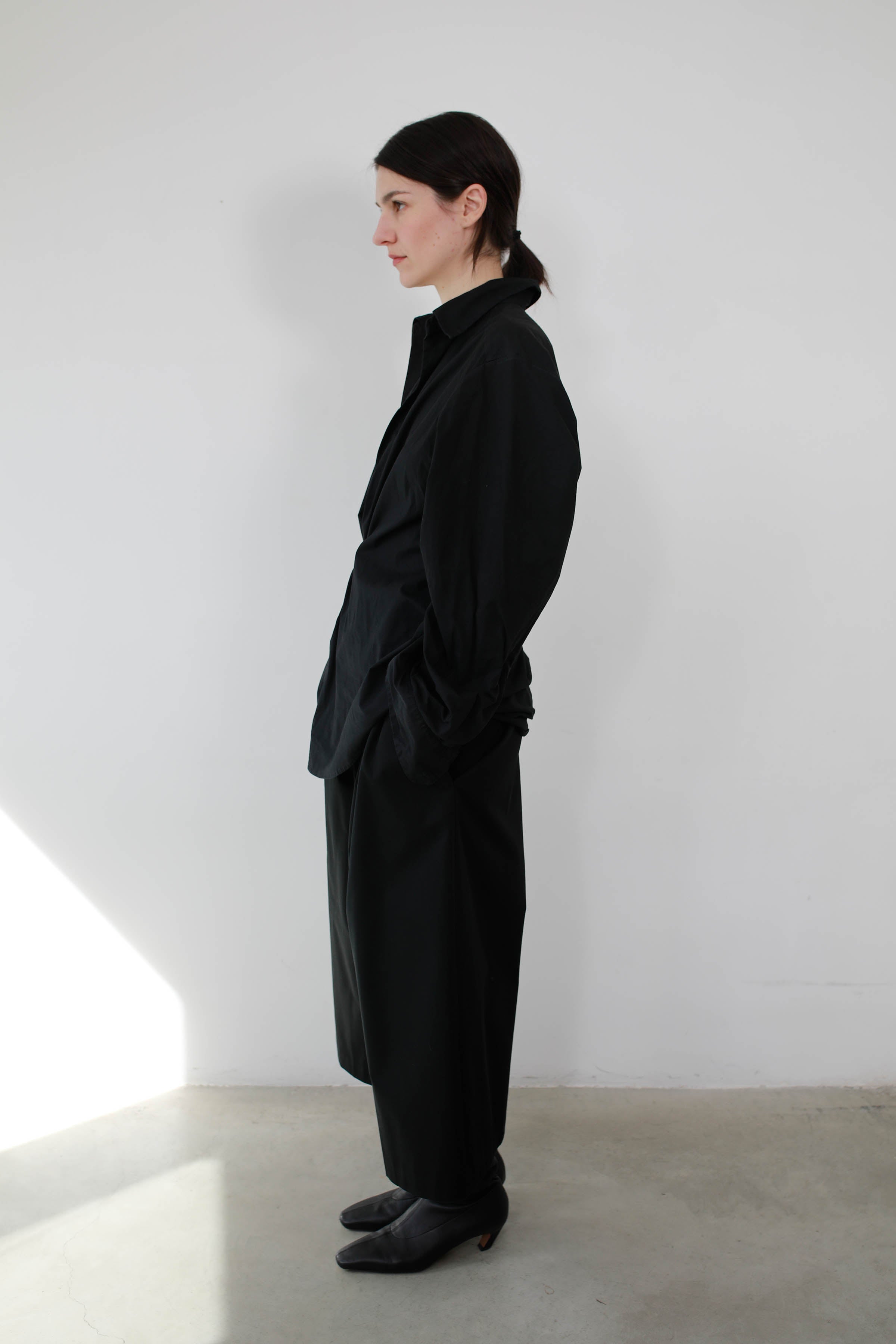 BLACK COTTON SKIRT PANTS