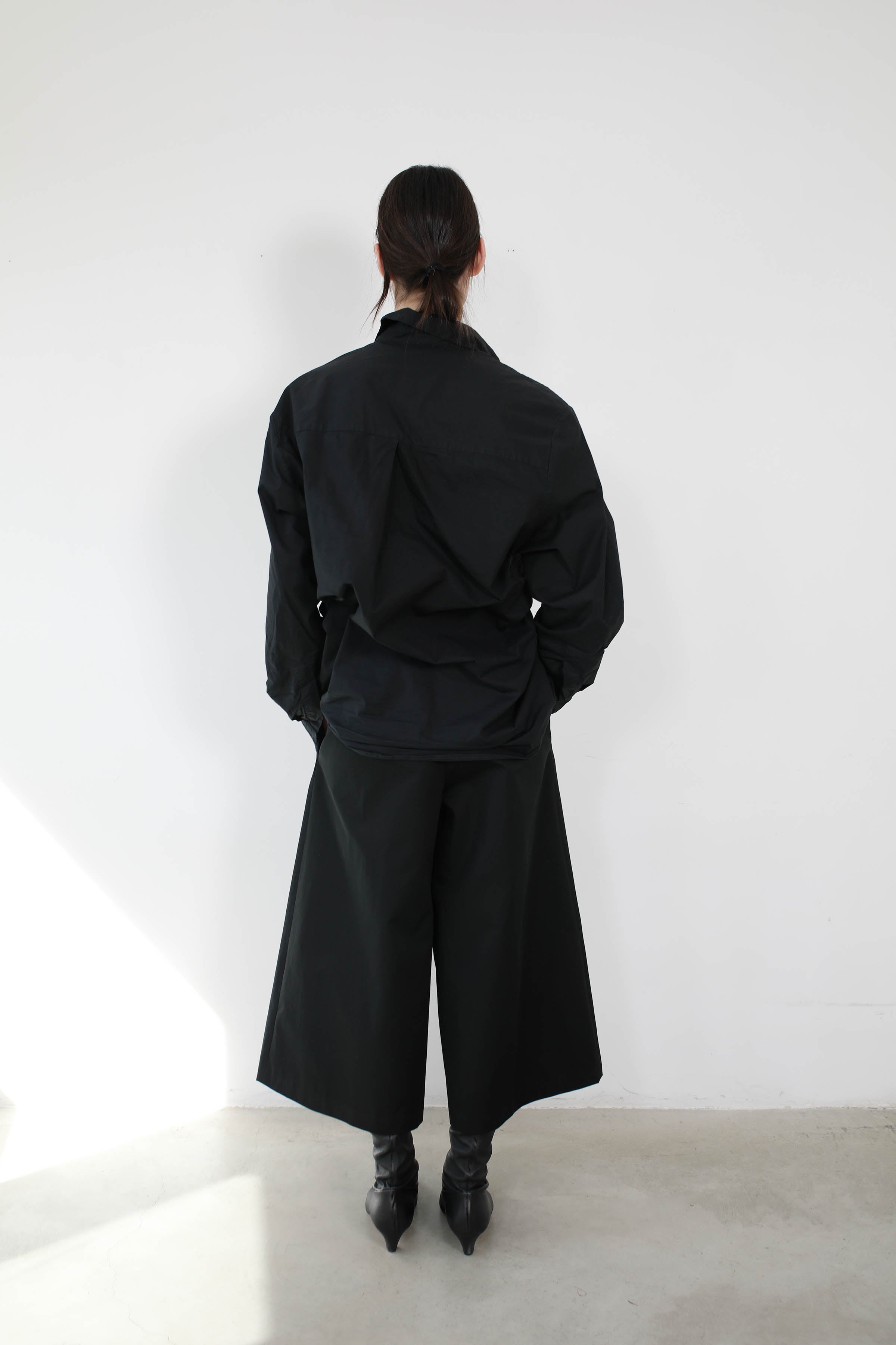 BLACK COTTON SKIRT PANTS
