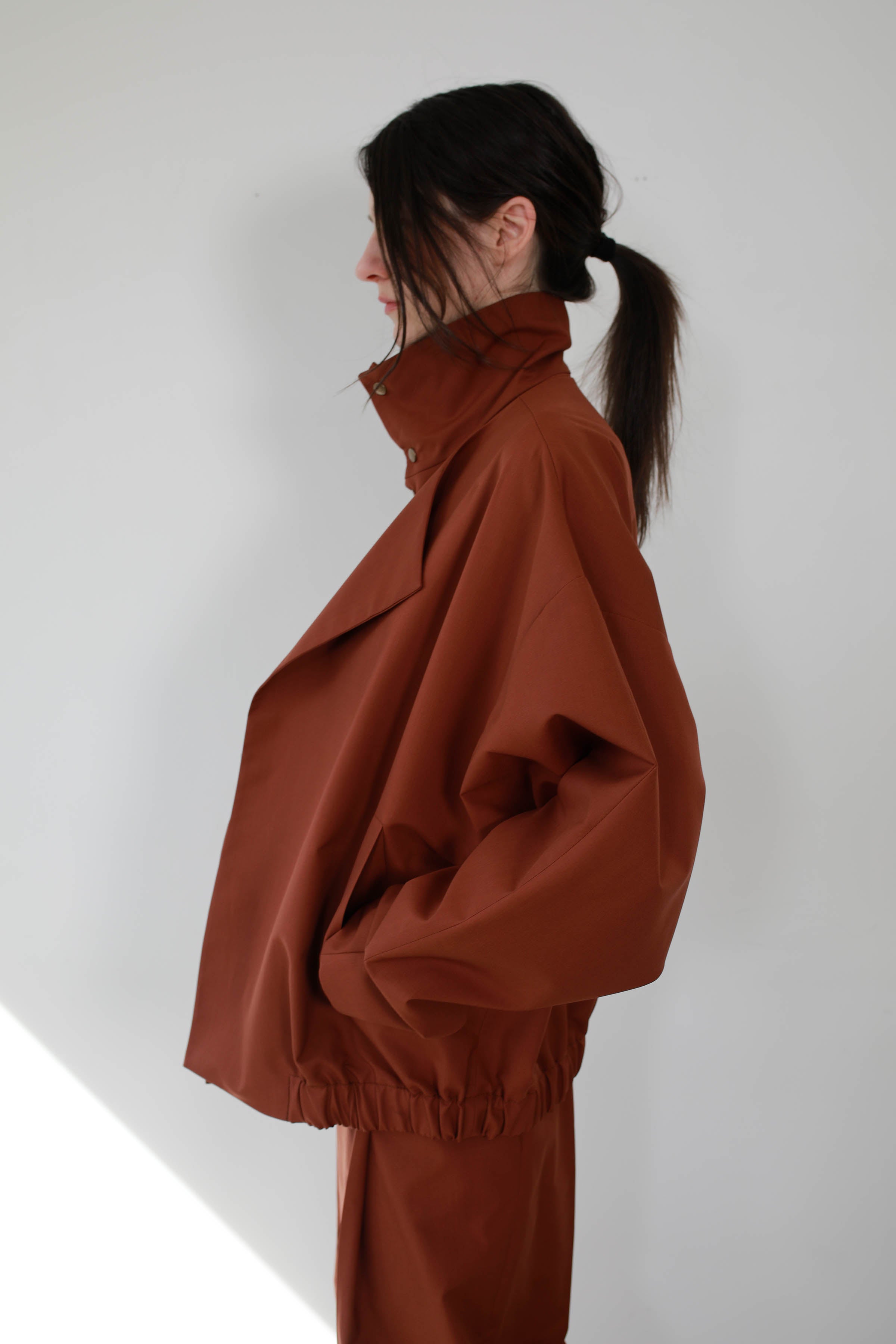 CAZADORA CON CUELLO DESMONTABLE LANA CLAY